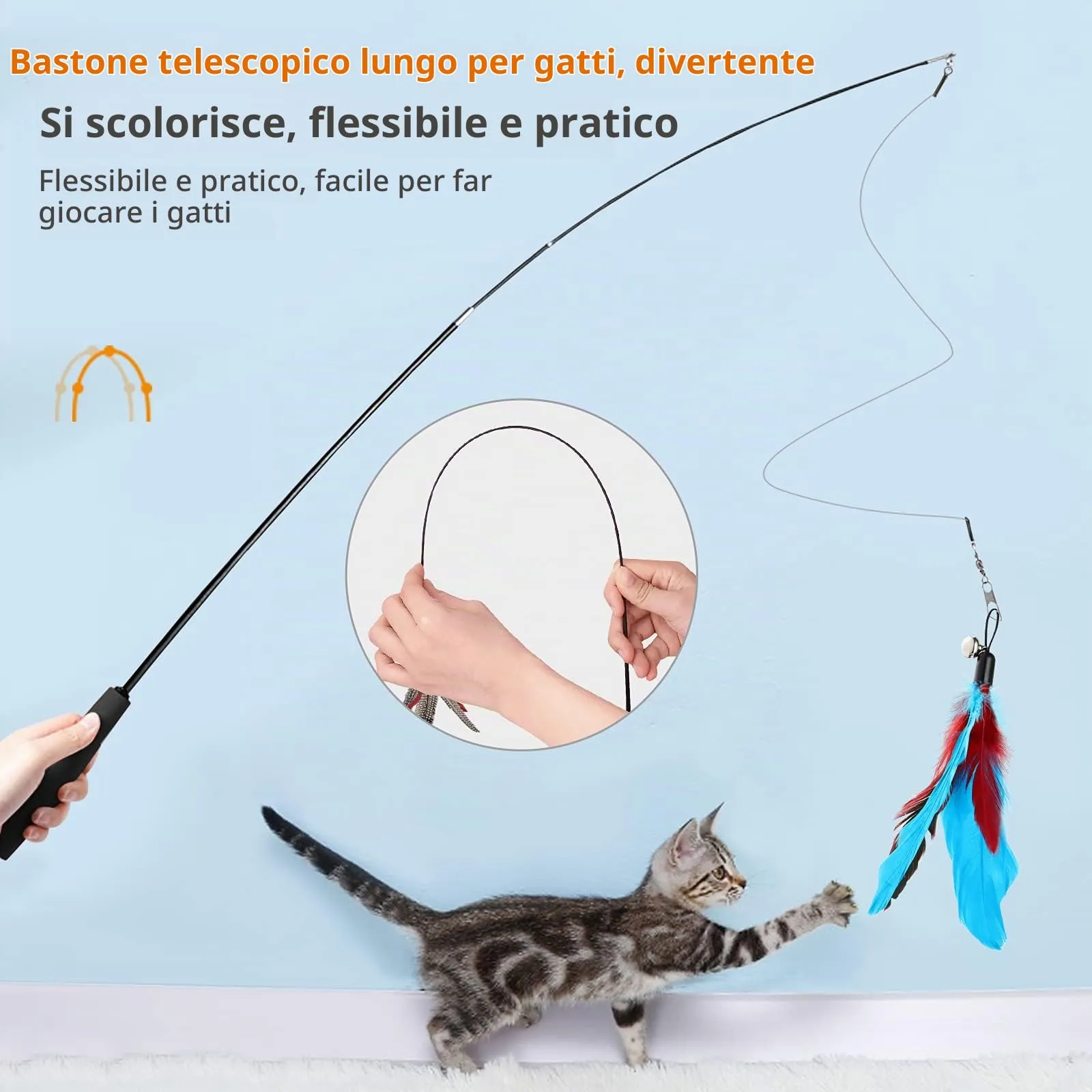 Hianjoo Giochi con Piume per Gatto, 12 Pezzi - immagine 5