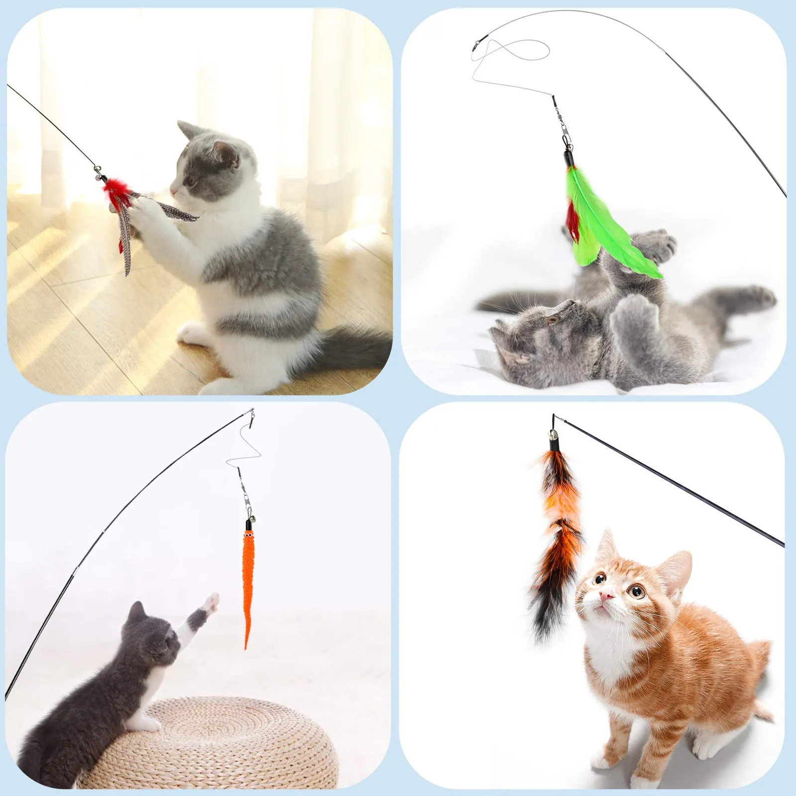 Hianjoo Giochi con Piume per Gatto, 12 Pezzi - immagine 7