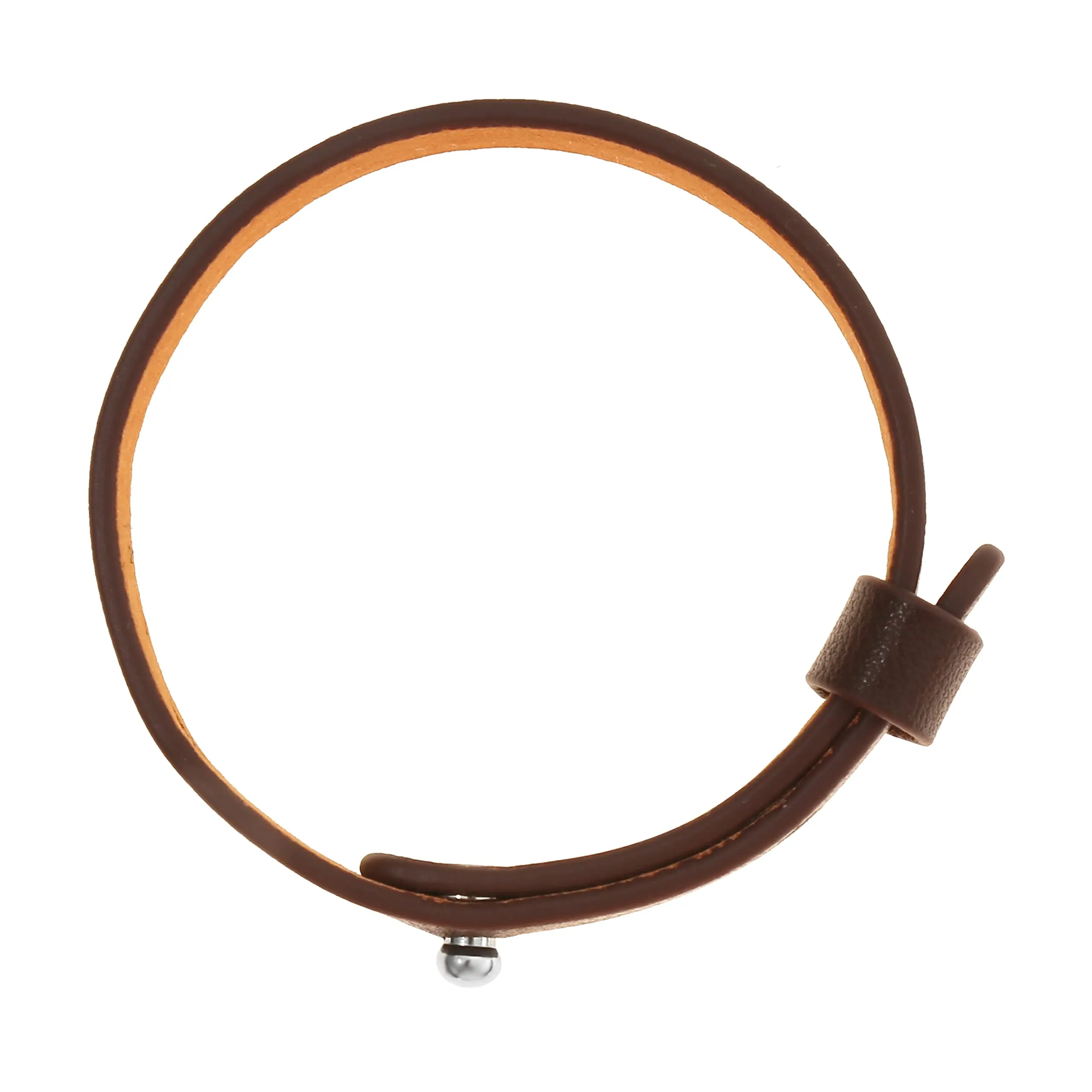 Made by Nami Bracciale Pelle Vegana Uomo Regolabile 17-21cm Nichel Free Marrone - immagine 5