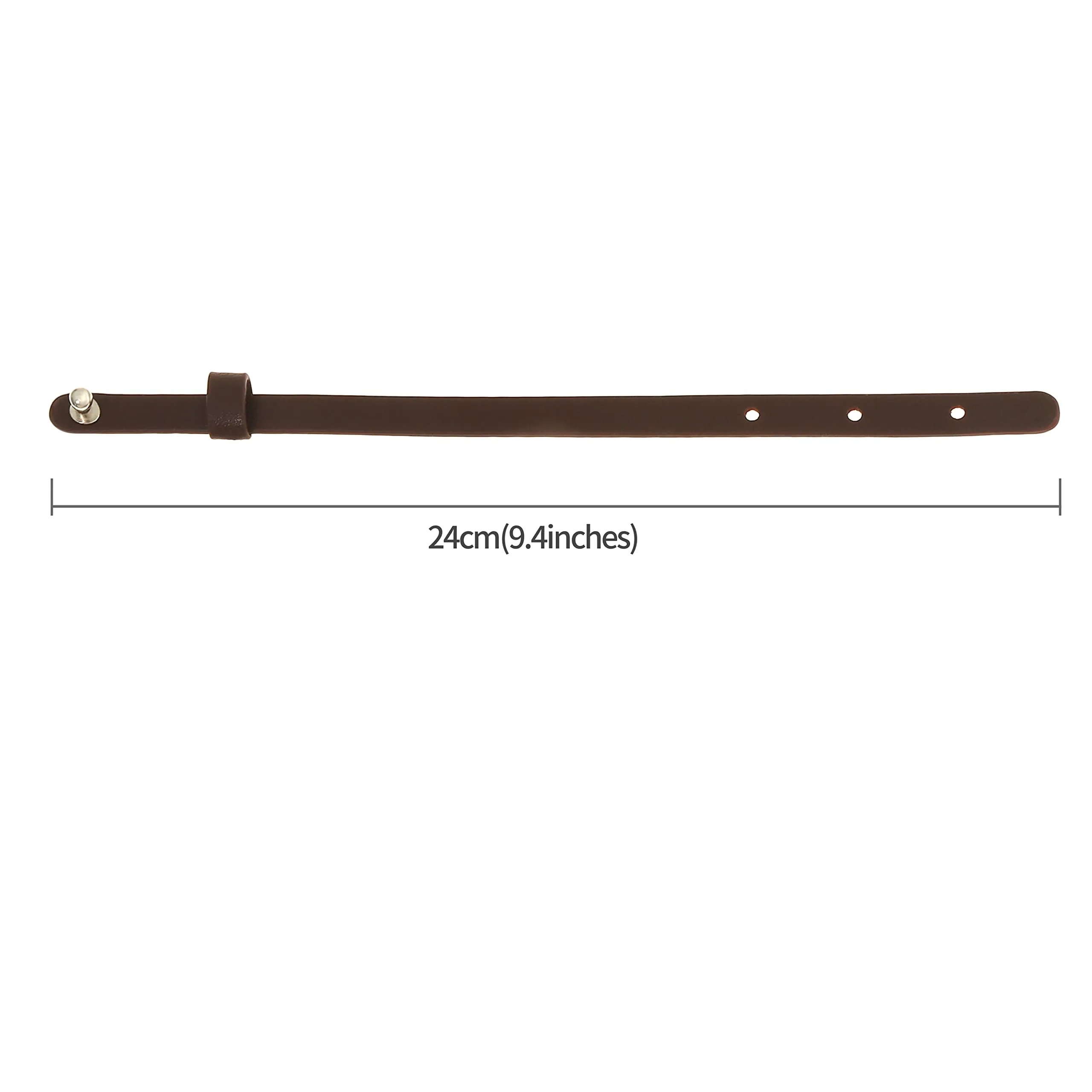 Made by Nami Bracciale Pelle Vegana Uomo Regolabile 17-21cm Nichel Free Marrone - immagine 6