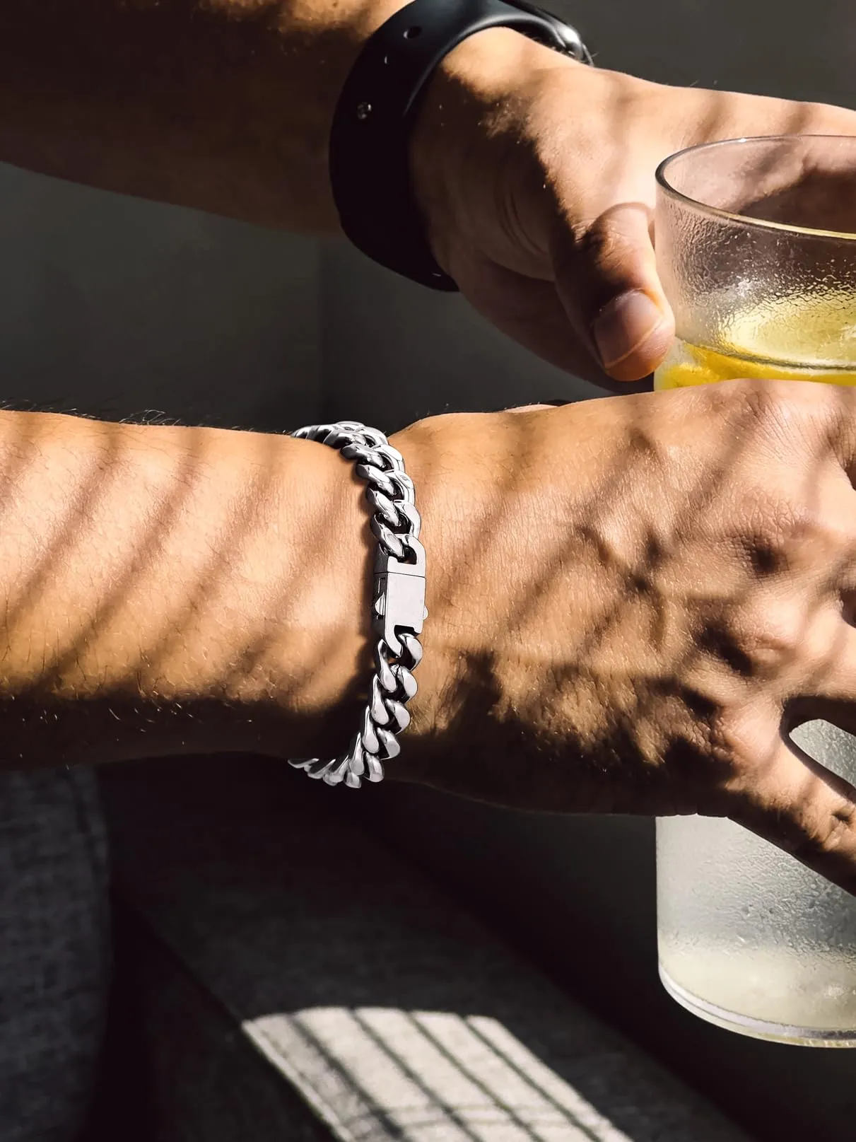 Bandmax Bracciale a Catena Cubana in Acciaio Inossidabile, 9 mm x 23 cm - immagine 3