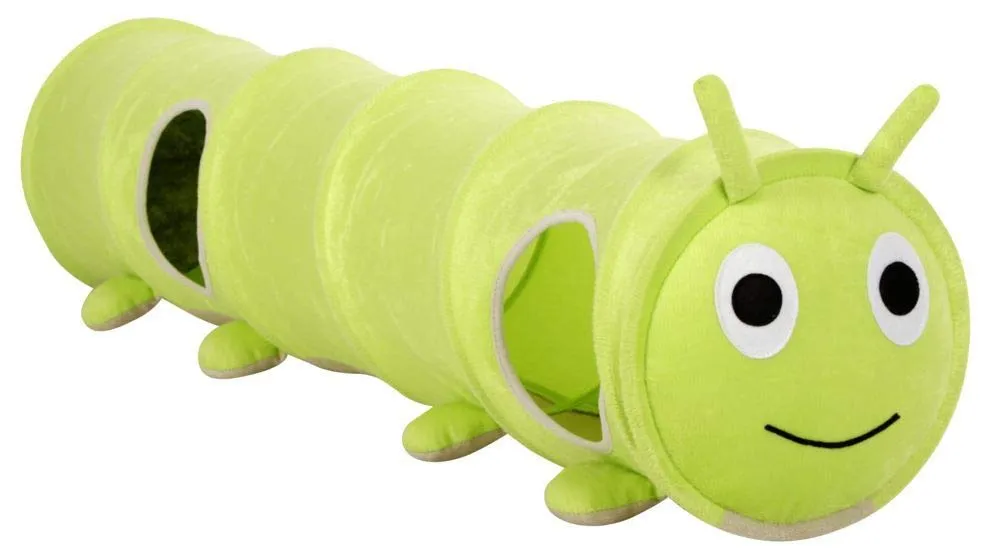 Kerbl Pet Tunnel per gatti Raupe, Ø 30cm x 170cm, verde, in peluche, pieghevole - immagine 1