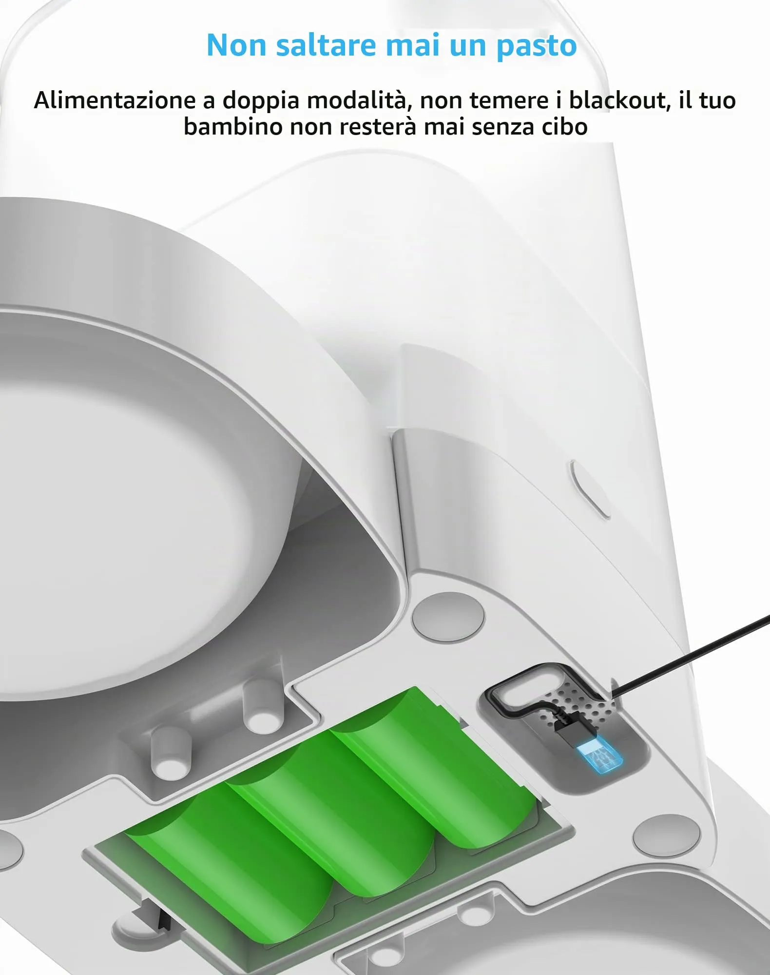 HoneyGuardian Distributore Automatico Cibo Gatti 5L, Dispenser Crocchette con Timer, Registrazione Vocale, Programmabile 1-6 Pasti, Doppia Alimentazione - immagine 5
