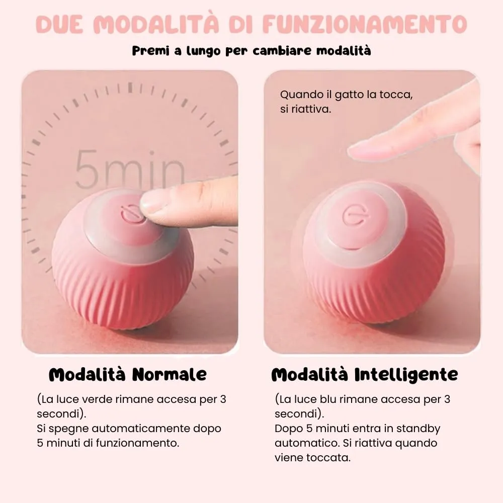 Yourbestfriendshop Power Ball 2.0 Interattivo per Gatti, Pallina Automatica (Rosa) - immagine 4