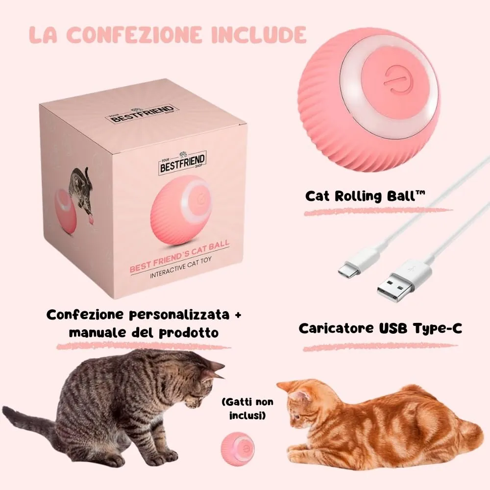 Yourbestfriendshop Power Ball 2.0 Interattivo per Gatti, Pallina Automatica (Rosa) - immagine 6