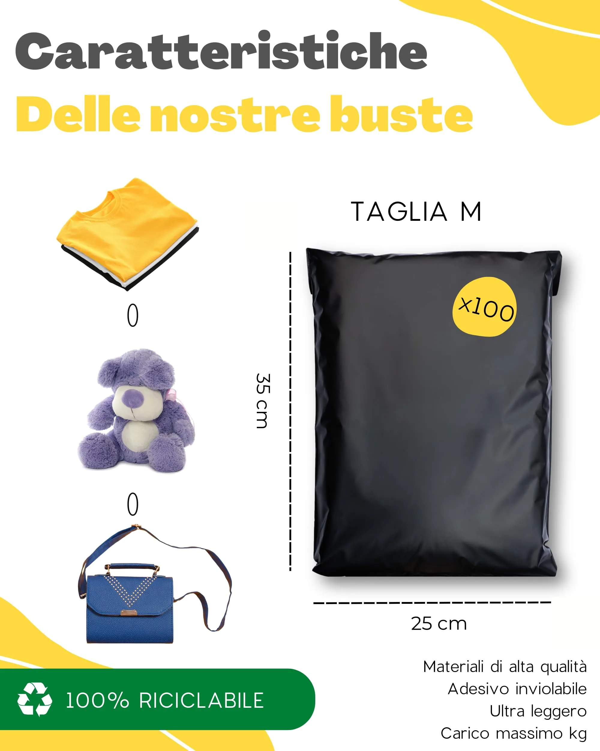 EmballaX 100 Buste per Spedizioni Vinted, Taglia M, 25x35cm, Sacchetti Spedizione in Plastica - immagine 5