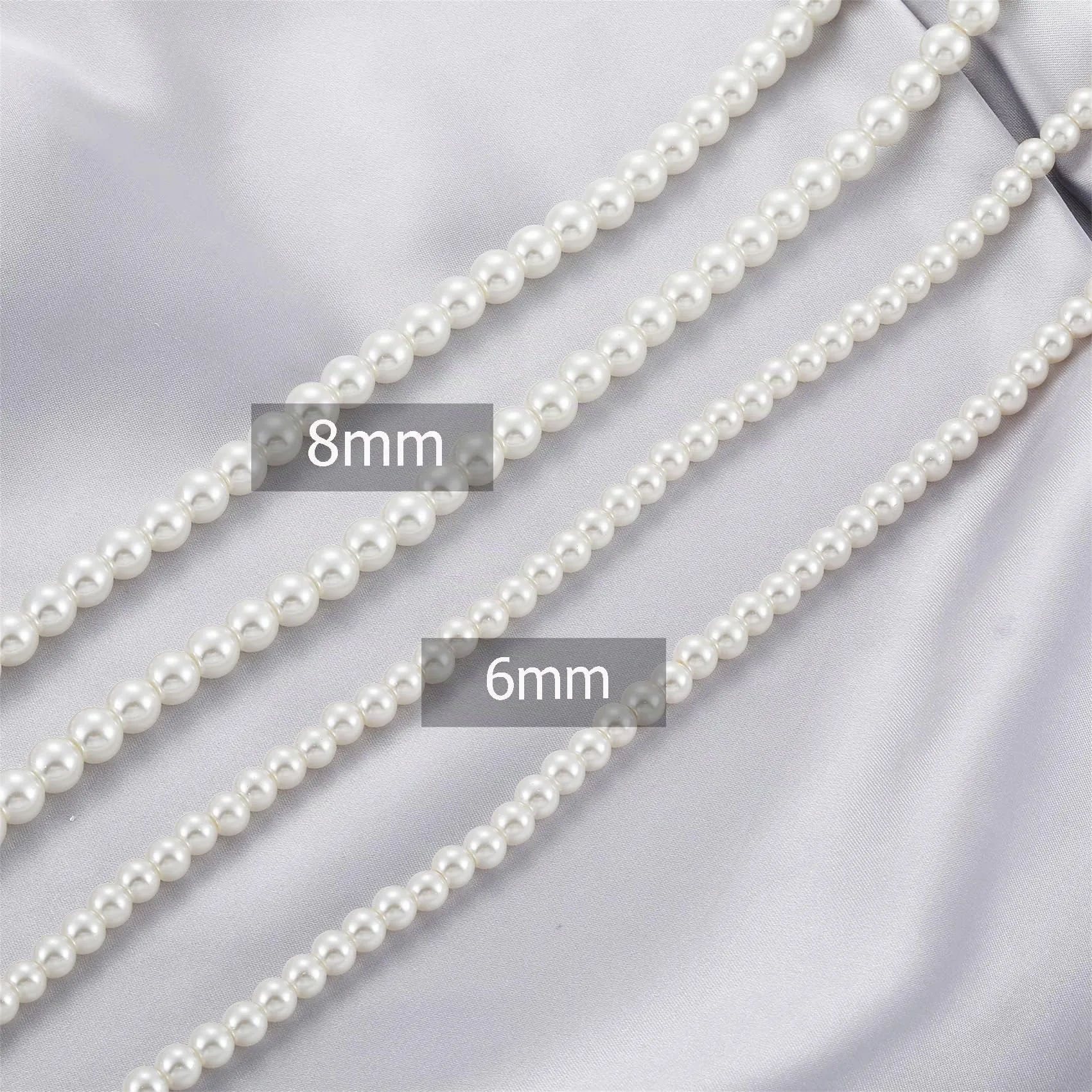 AFSTALR Collana di Perle Bianche 8mm, Lunghezza 60 cm - immagine 4