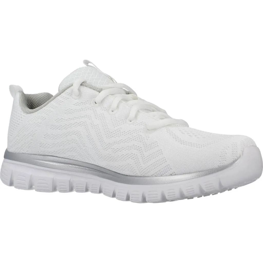 Skechers Women's Graceful Get Connected White Mesh/Silver Trim, 35 EU - immagine 5