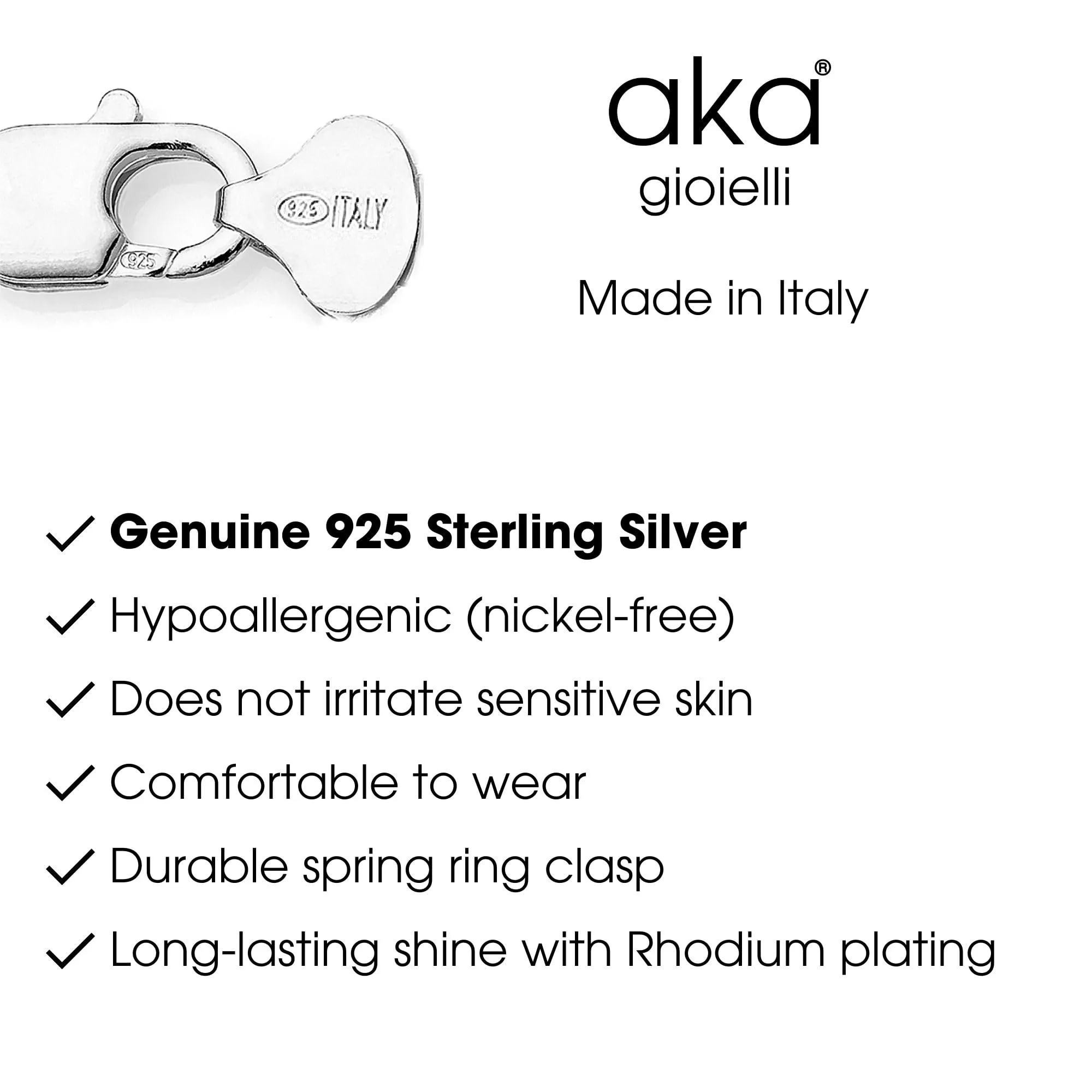 Aka Gioielli Collana in Argento Sterling 925 Rodiato, Maglia Grumetta Cubana 3 mm, 55 cm - immagine 6