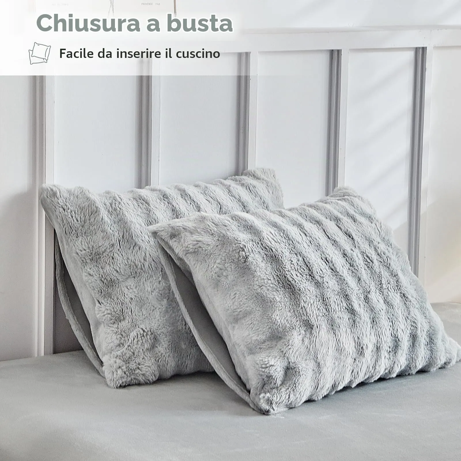 Tokokimo Set Copripiumino Matrimoniale in Flanella 3 Pezzi, 260x240cm, Grigio - immagine 6