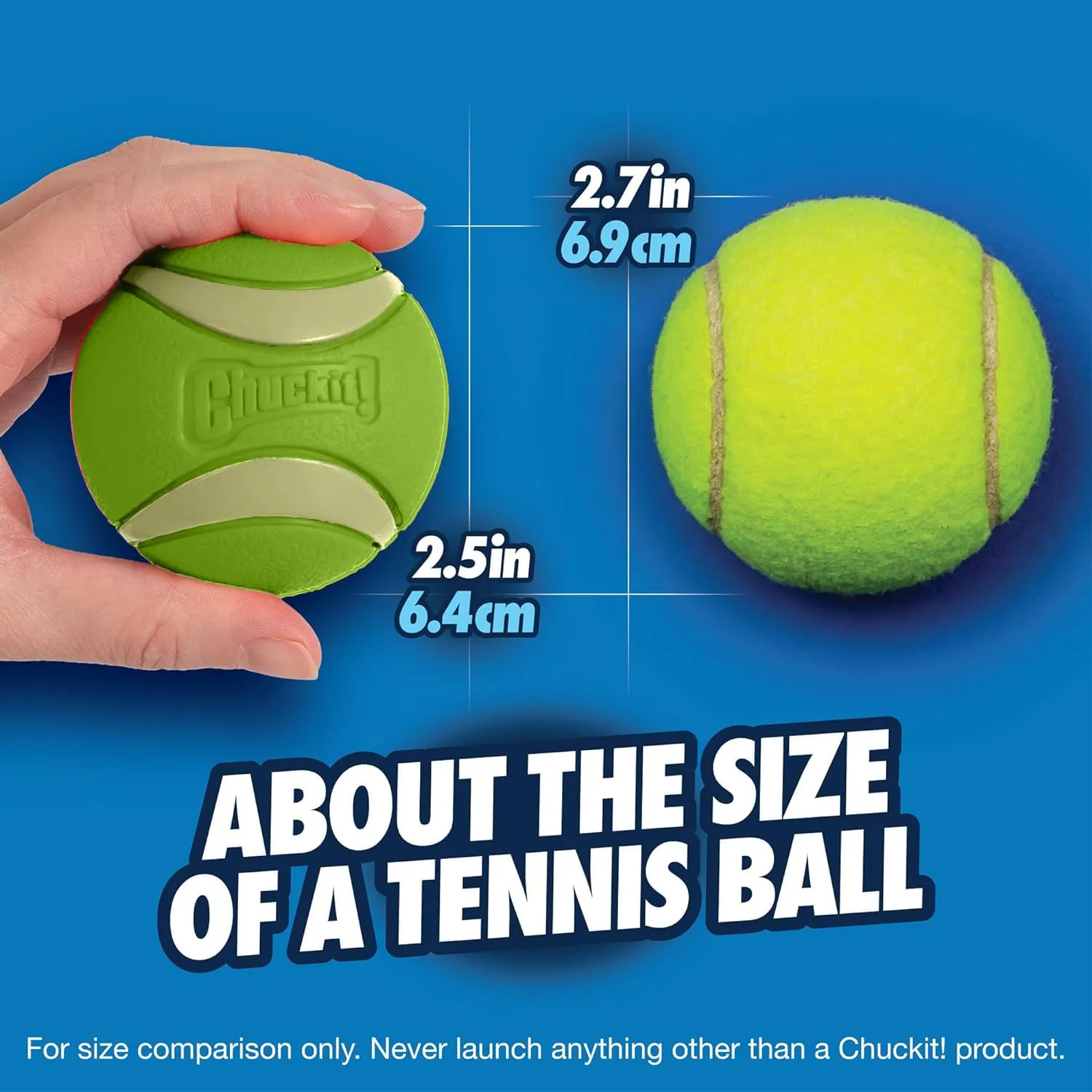 Chuckit! Max Glow Ultra Squeaker Ball, 6,5 cm - immagine 4