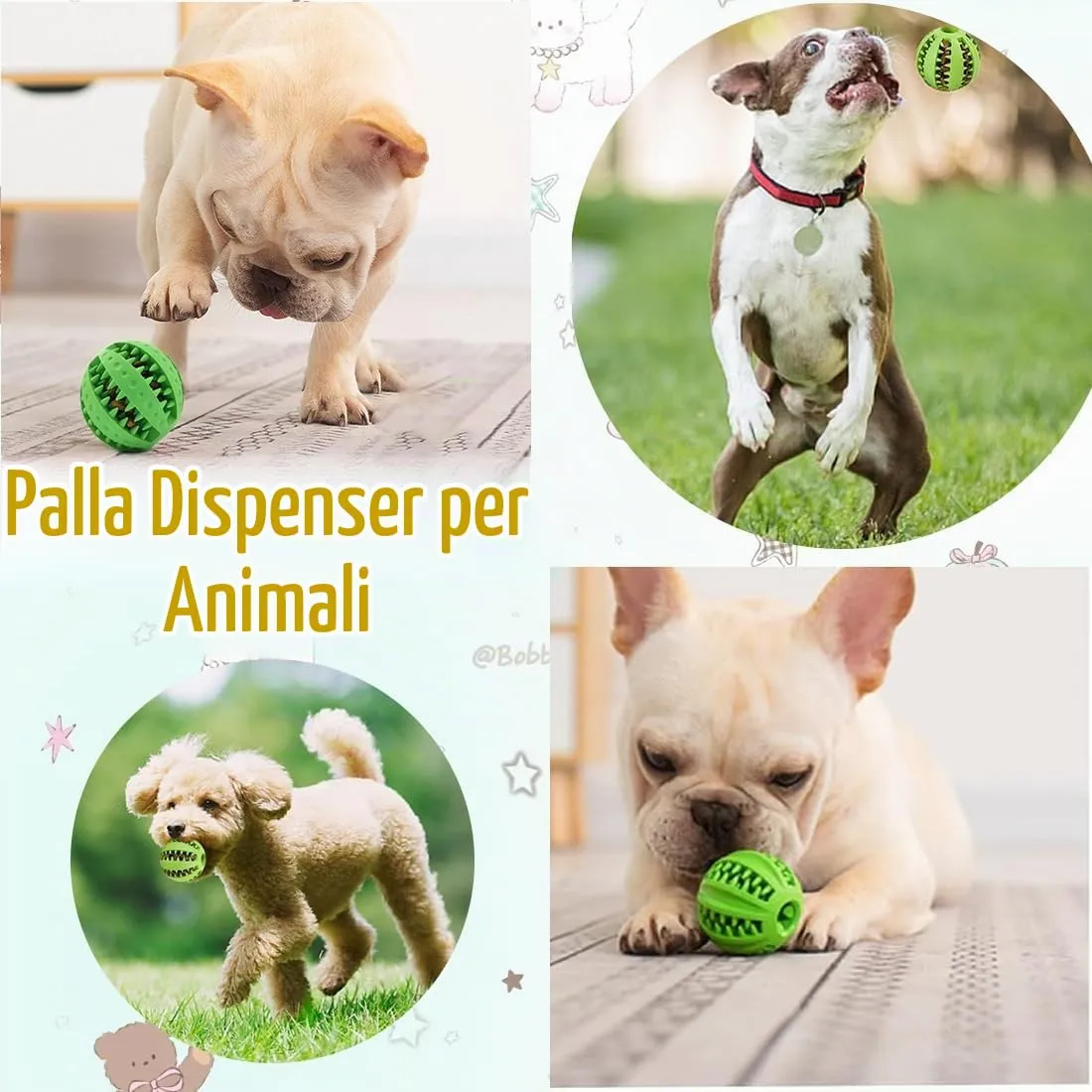 WEGLOK Pallina interattiva in gomma naturale per cani, Giocattolo da masticare e per l'alimentazione - immagine 4
