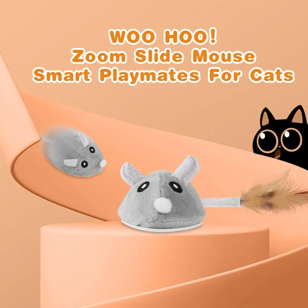Adiwo Giocattolo Interattivo Elettrico per Gatti a Forma di Topo, Ricaricabile USB - immagine 8