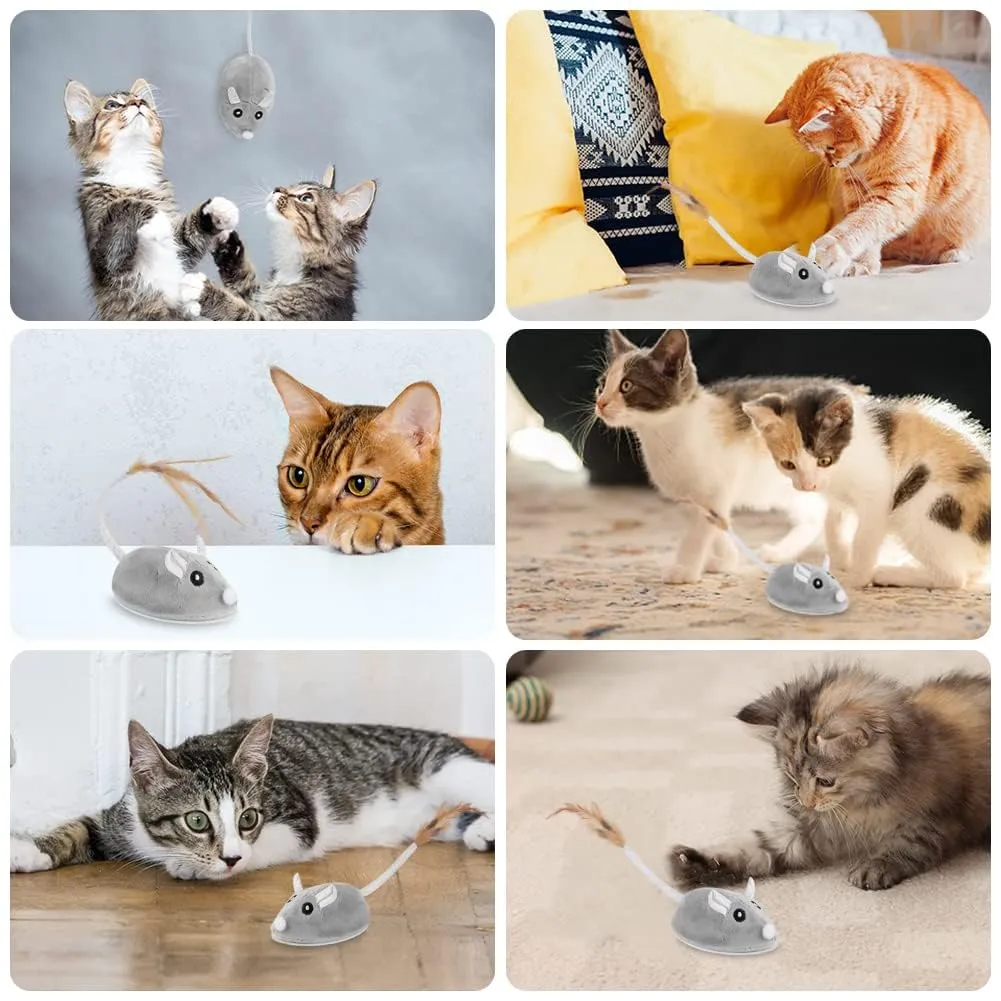 Adiwo Giocattolo Interattivo Elettrico per Gatti a Forma di Topo, Ricaricabile USB - immagine 9