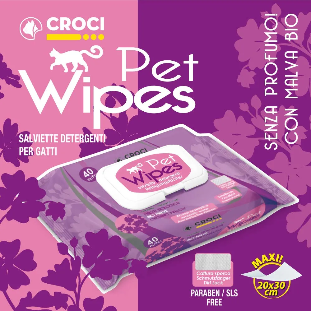 Croci Gills Salviette Umidificate Cane Gatto alla Malva, 40 Pezzi - immagine 5