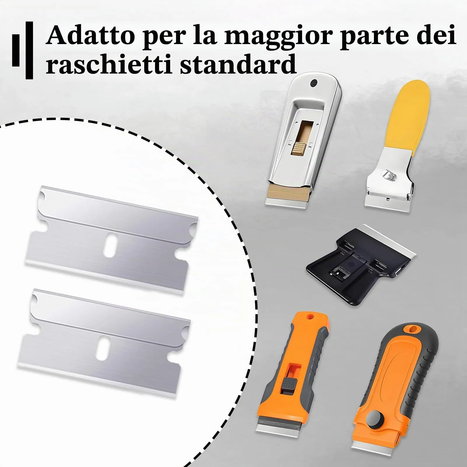 Vlecexs Lame di Ricambio per Raschietti in Acciaio Inox, 100 Pezzi - immagine 4