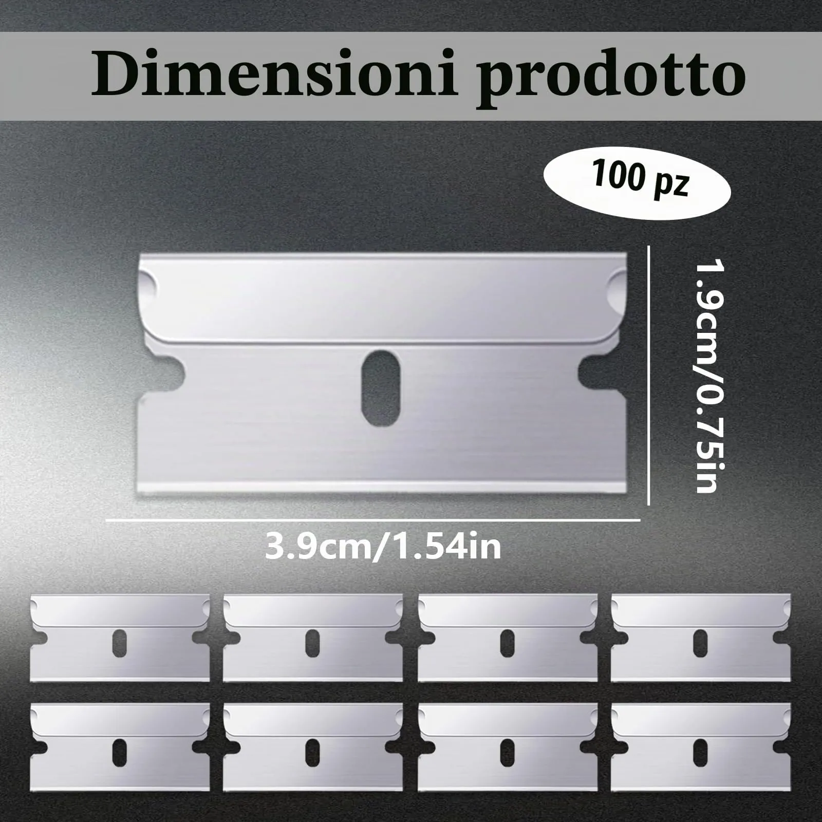 Vlecexs Lame di Ricambio per Raschietti in Acciaio Inox, 100 Pezzi - immagine 7