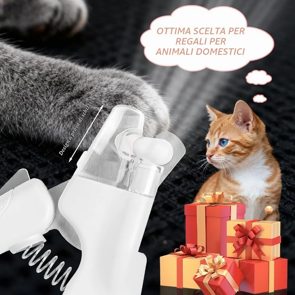 HOTUT Tagliaunghie per Cani e Gatti con Luce LED, Ricaricabile, Acciaio Inossidabile con Protezione di Sicurezza e Lima (Bianco) - immagine 7