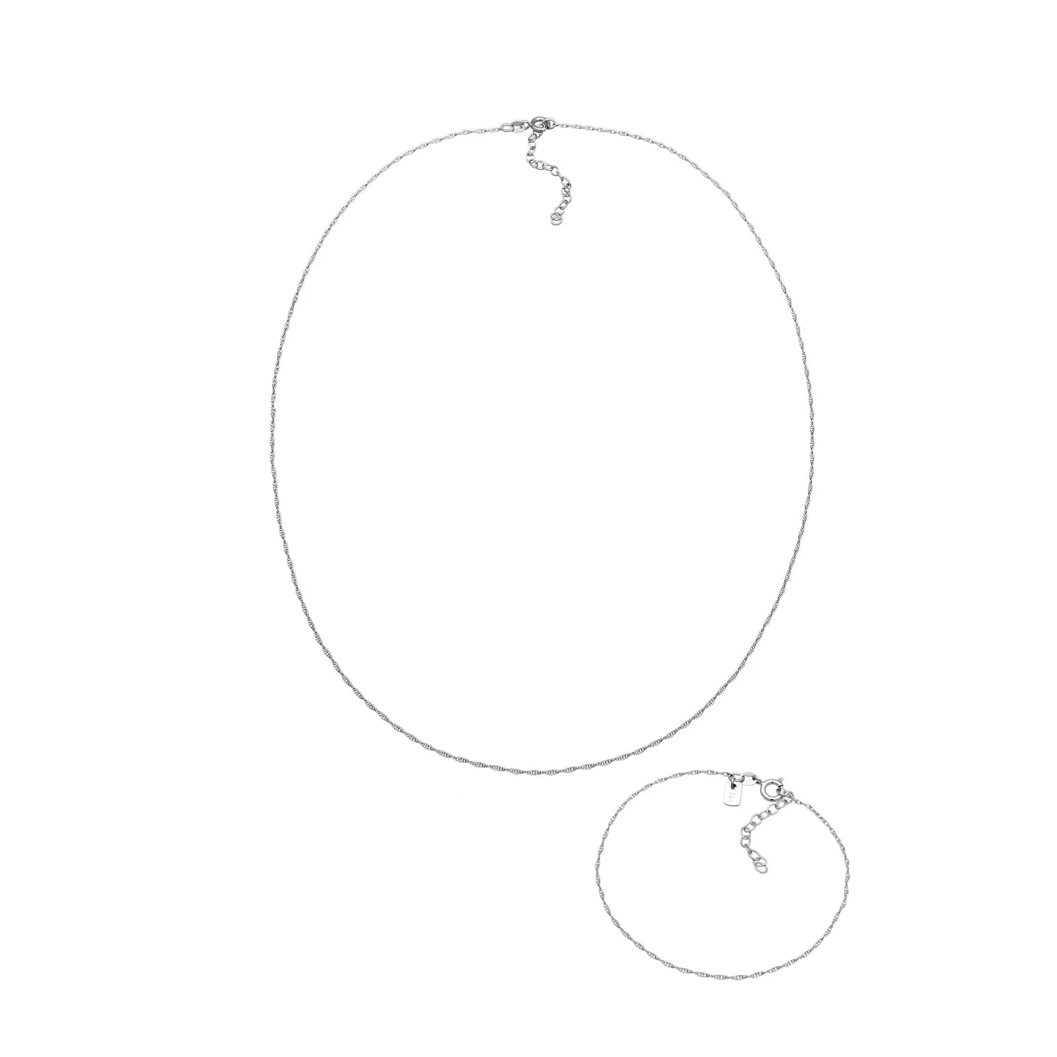 Kuzzoi Set di gioielli da uomo in argento sterling 925, collana 55 cm e bracciale 18+3 cm - immagine 2