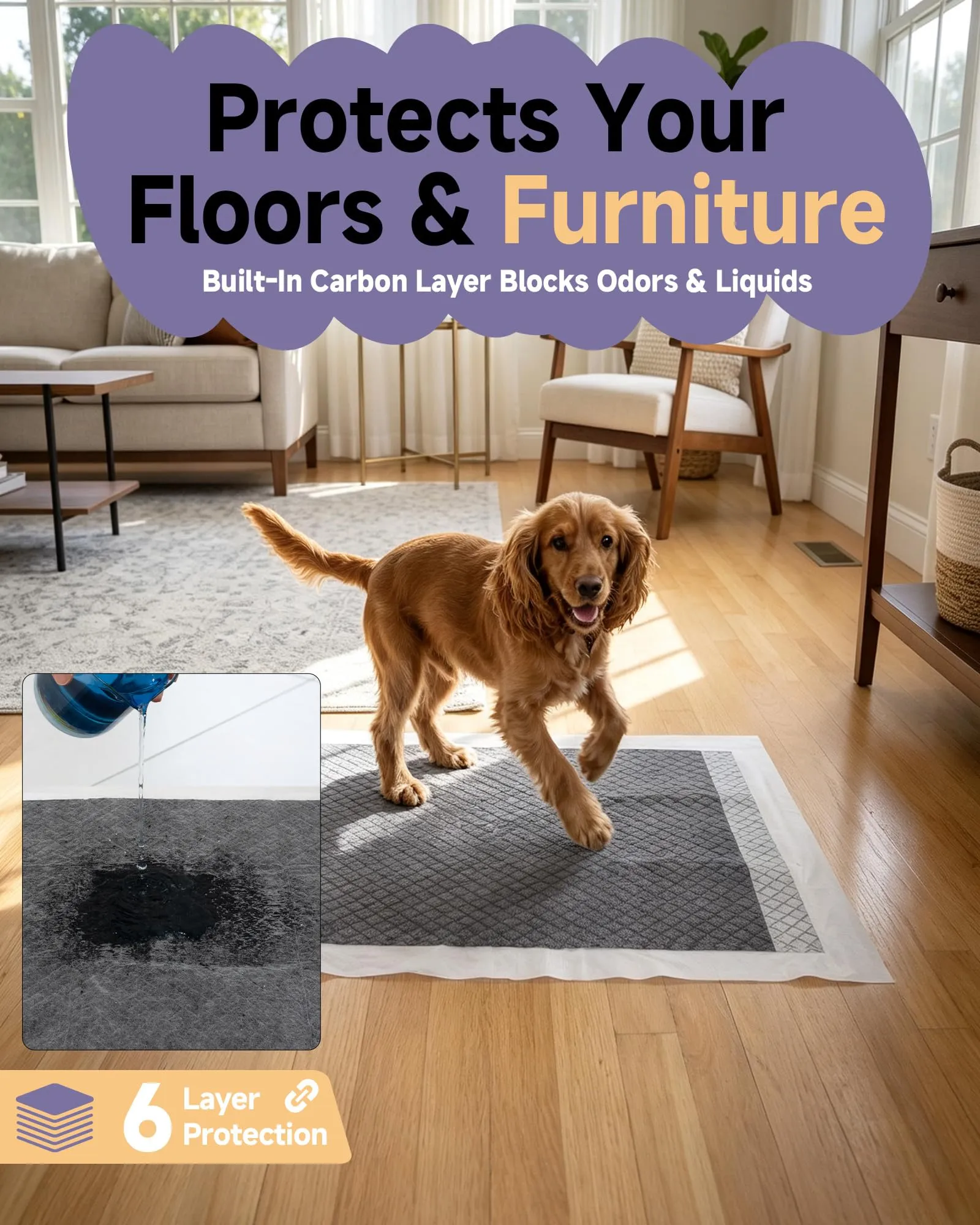 Flying Paws Traversine Cani al Carbone Attivo, 60x90cm, XL, Confezione da 20 - immagine 8