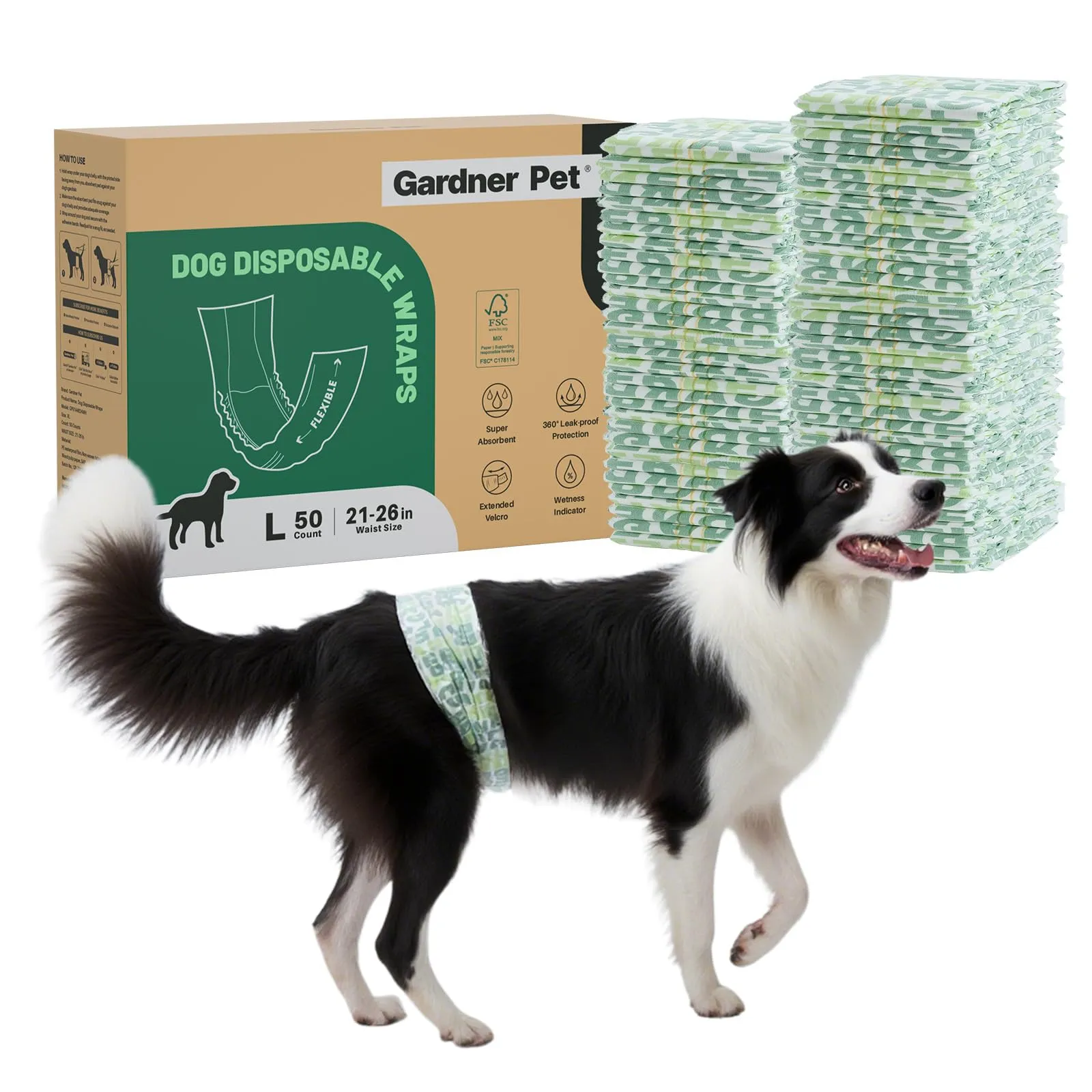 Gardner Pet Pannolini per Cani Maschi, Taglia L, 50 Pezzi - immagine 1