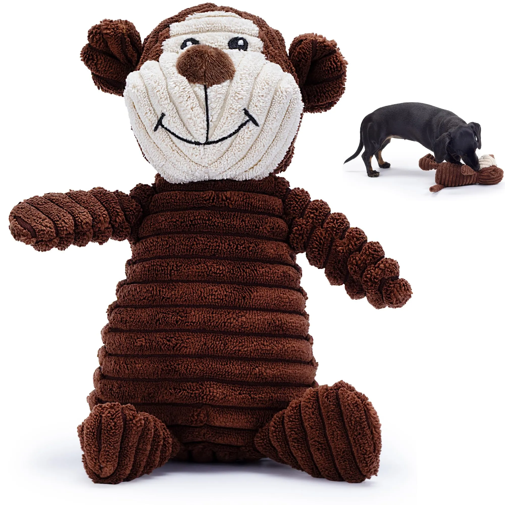 Zappi Co Scimmia in peluche con squeaker per cani di piccola/media taglia - immagine 1