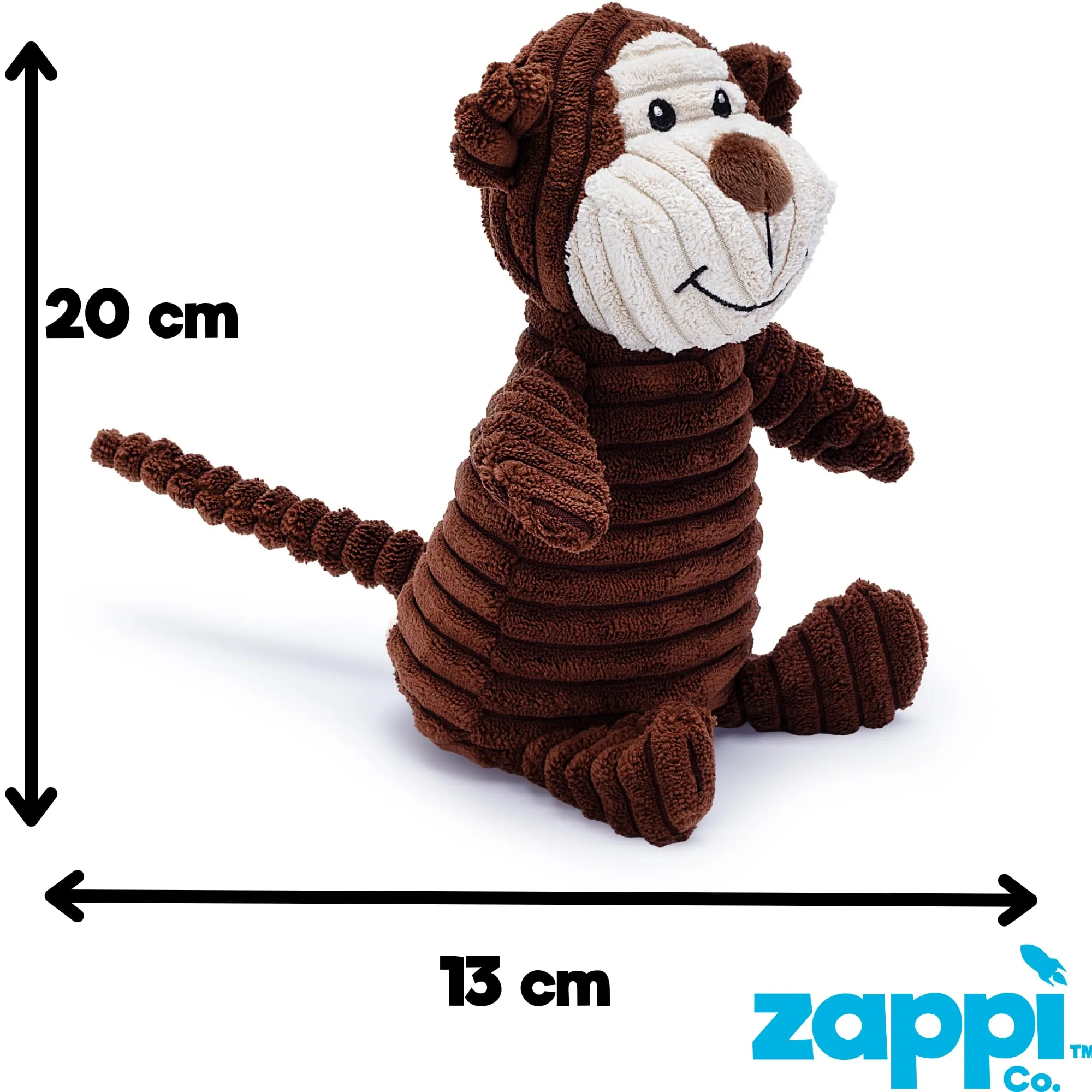 Zappi Co Scimmia in peluche con squeaker per cani di piccola/media taglia - immagine 5