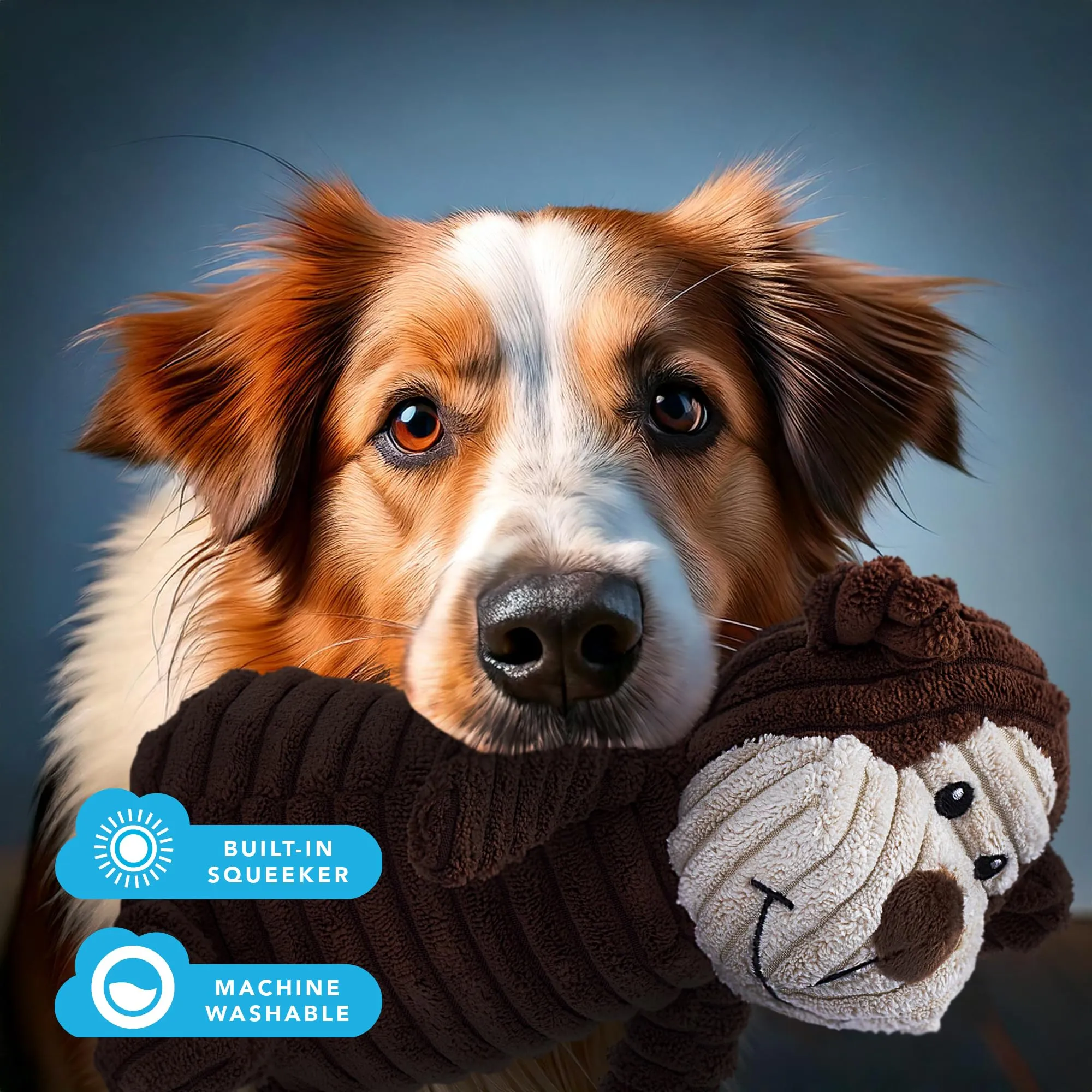Zappi Co Scimmia in peluche con squeaker per cani di piccola/media taglia - immagine 8
