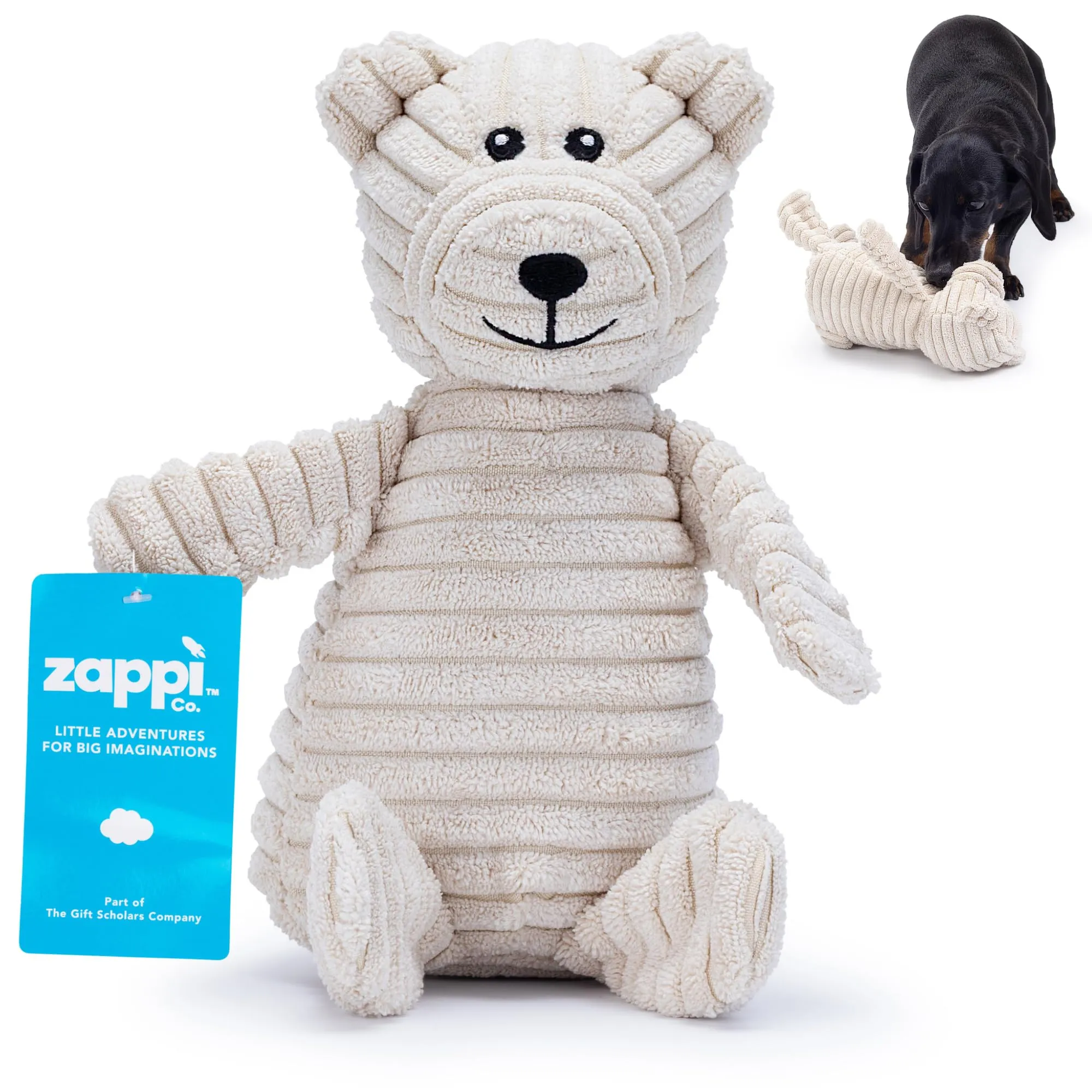 Zappi Co Orso in peluche con squeaker per cani di piccola e media taglia - immagine 1