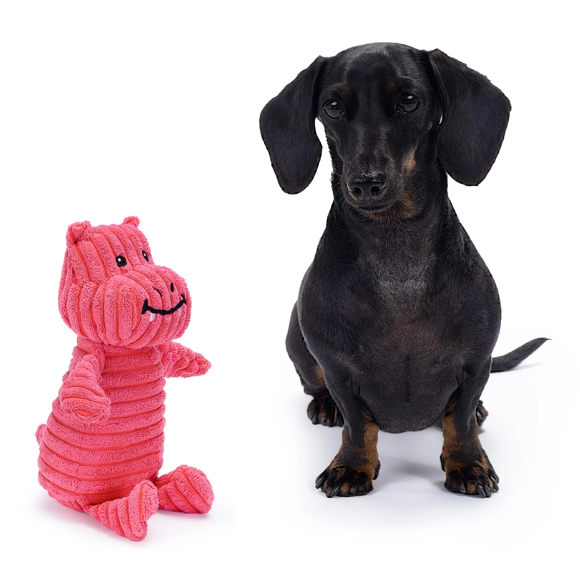 Zappi Co Ippopotamo Rosa in Peluche con Design a Forma di Drago e Squeaker - immagine 2