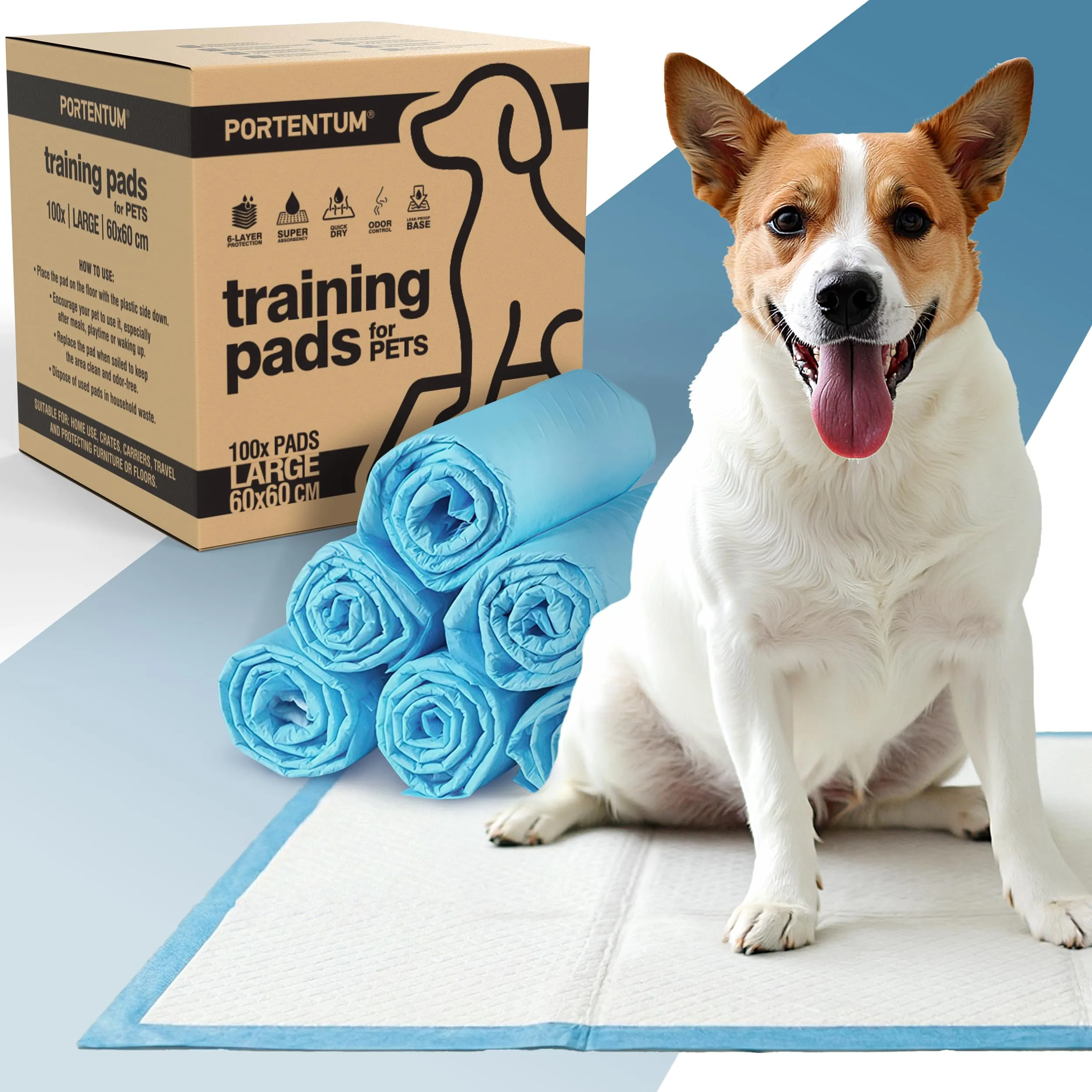 PORTENTUM Traversine cani 60x60 cm, 100 pezzi - immagine 1
