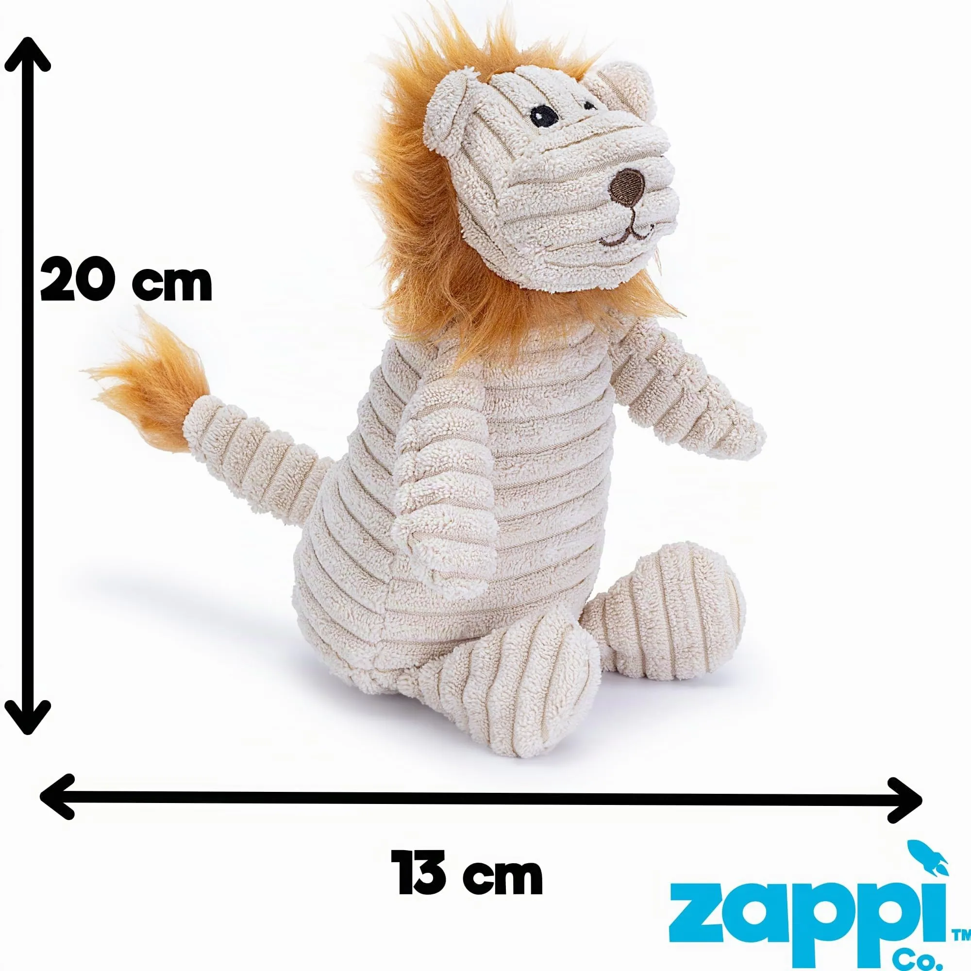 Zappi Co Leone marrone in peluche con squeaker per cani di piccola/media taglia - immagine 6