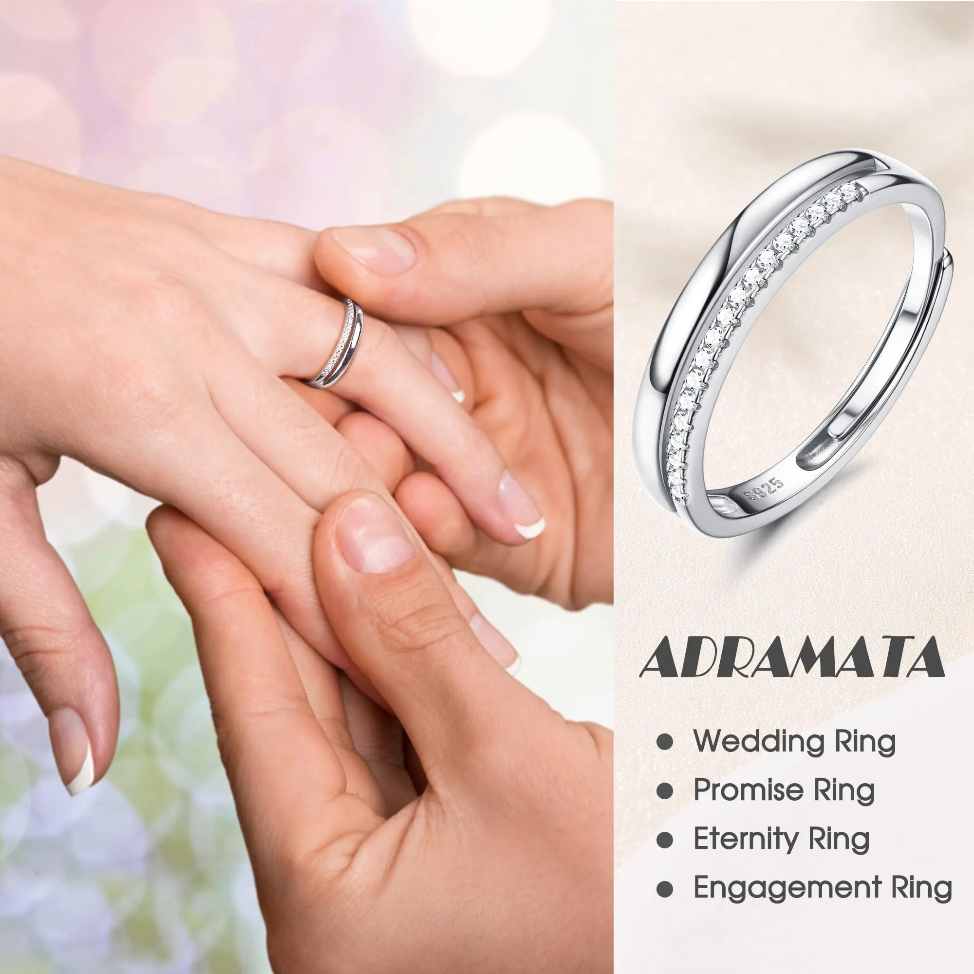 Adramata Anello Donna in Argento 925 Regolabile - immagine 5