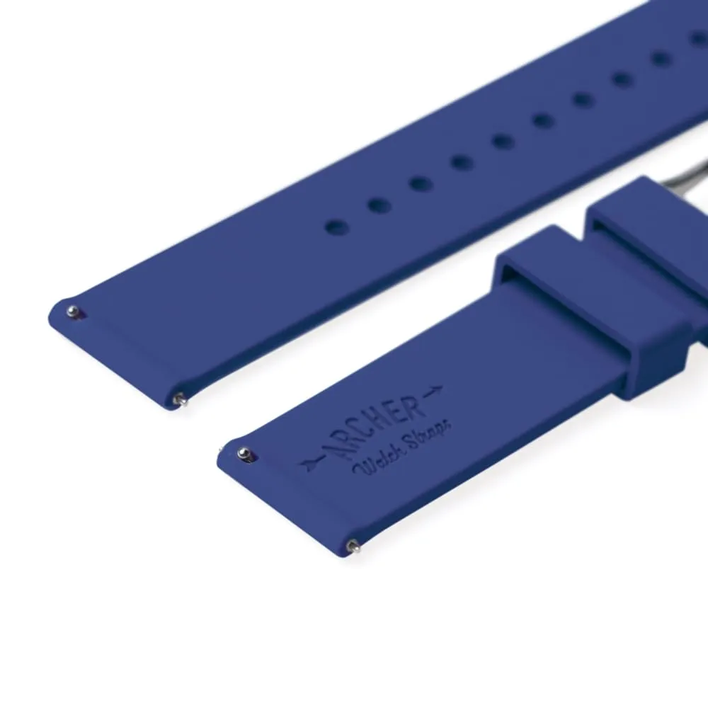 Archer Watch Straps Cinturini a Sgancio Rapido in Silicone, Blu Cobalto, 18mm - immagine 6
