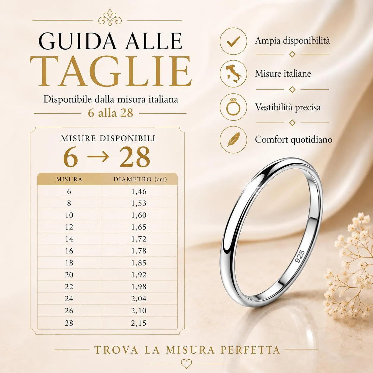 Donipreziosi Ferma Anelli in Argento 925 Rodiato, Misura 25 - immagine 5