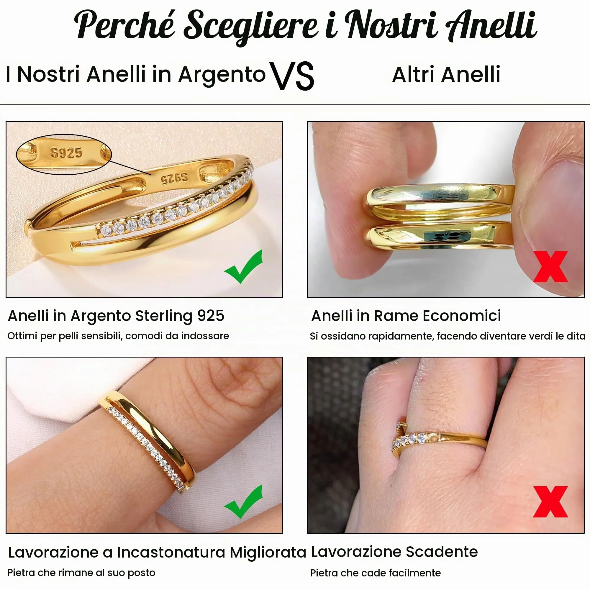 Adramata Anello Donna in Argento 925 Regolabile - immagine 2