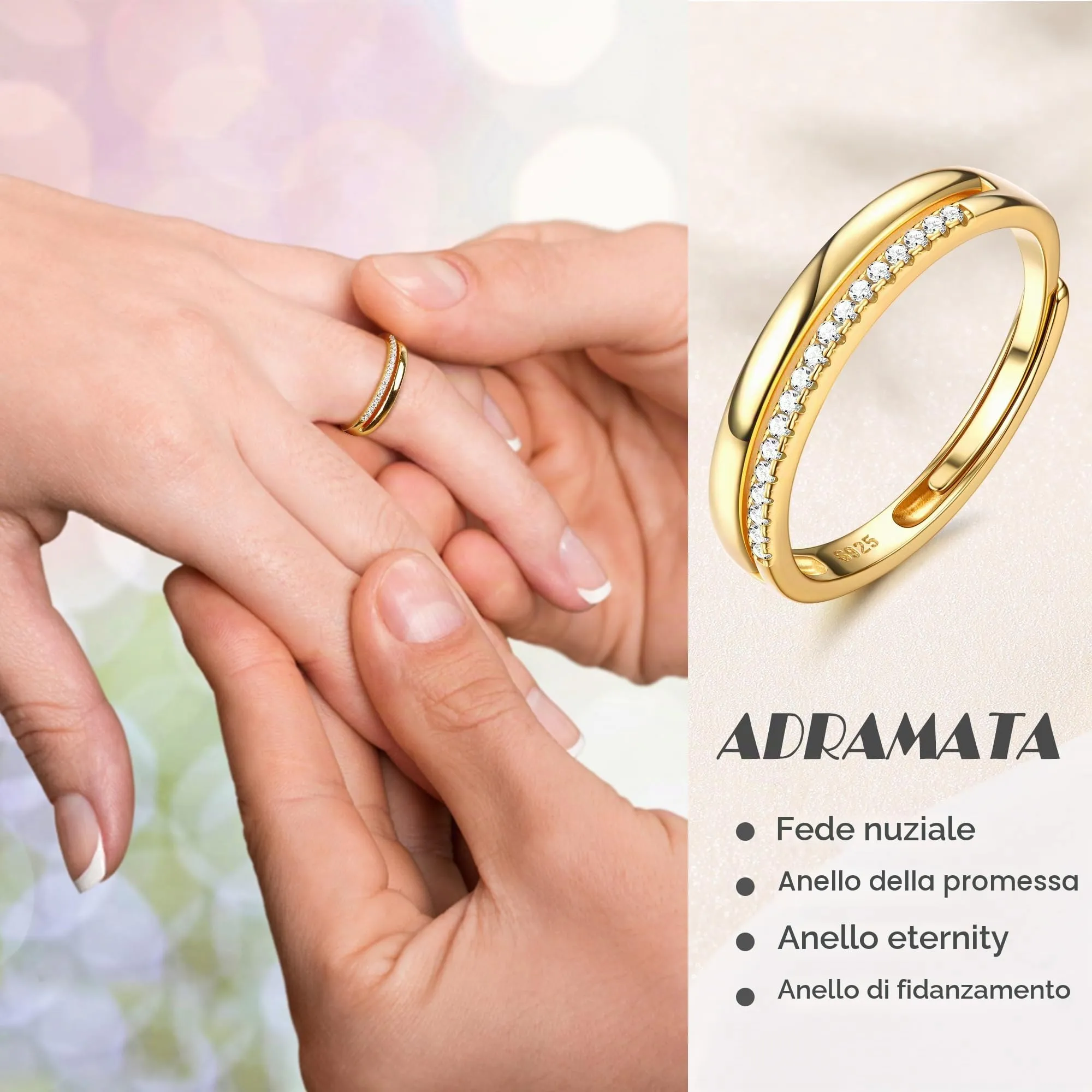 Adramata Anello Donna in Argento 925 Regolabile - immagine 5