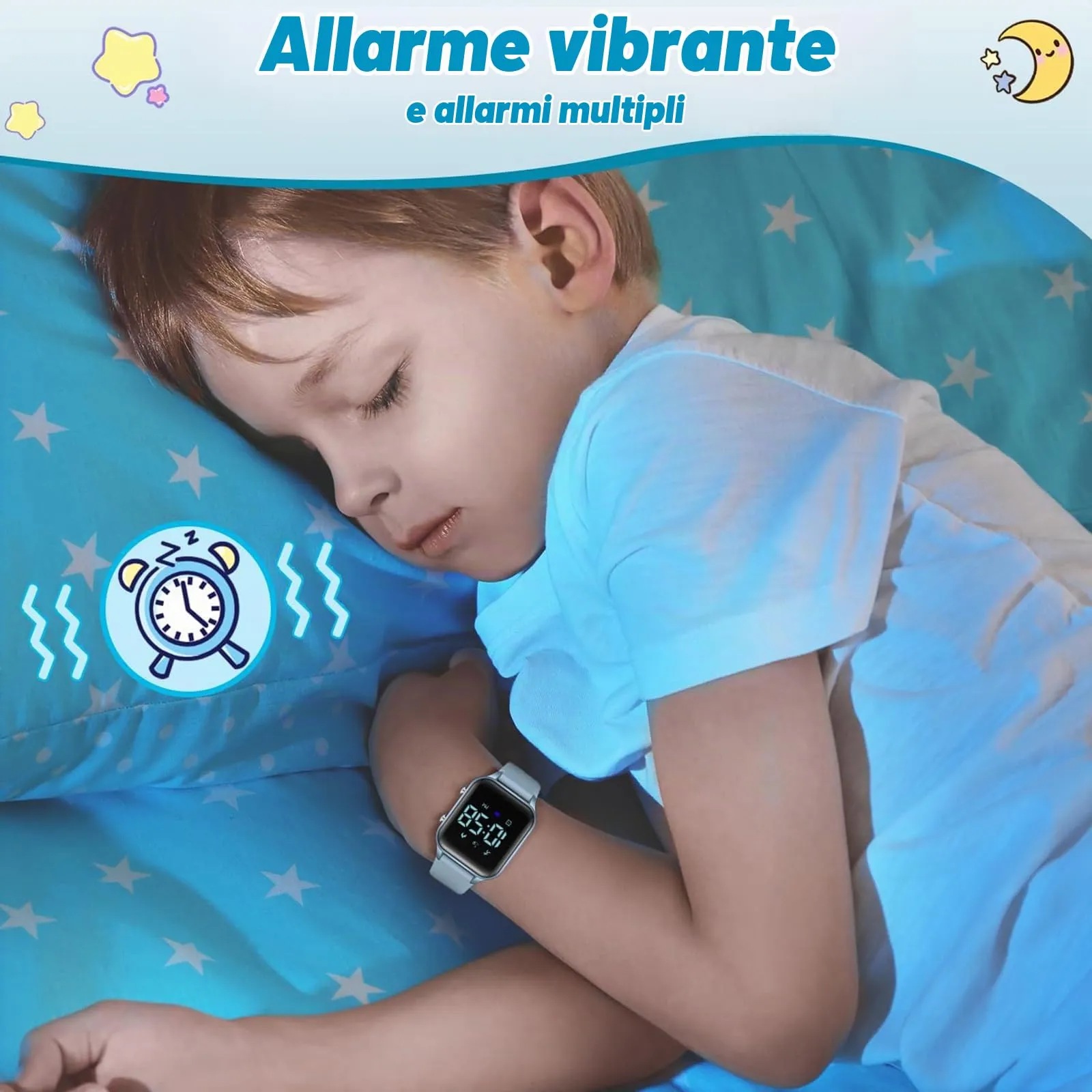 Timever Orologio Digitale per Bambini con Contapassi, Sveglia, Cronometro e Luce - Cinturino in Silicone - immagine 5