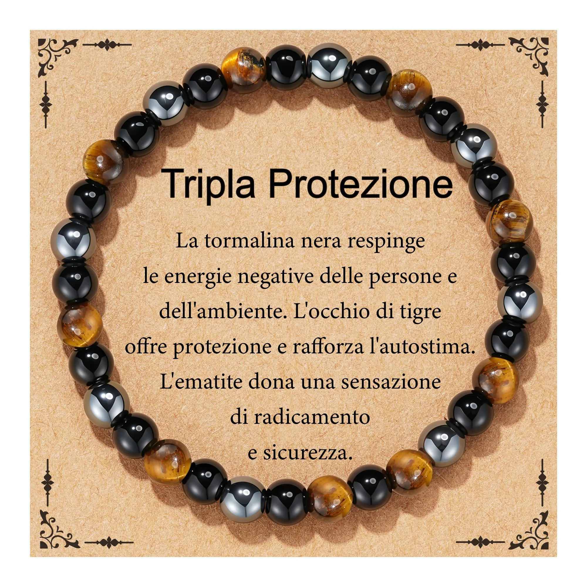 Aretas Bracciale in perline di cristallo e pietra naturale per donna - immagine 1