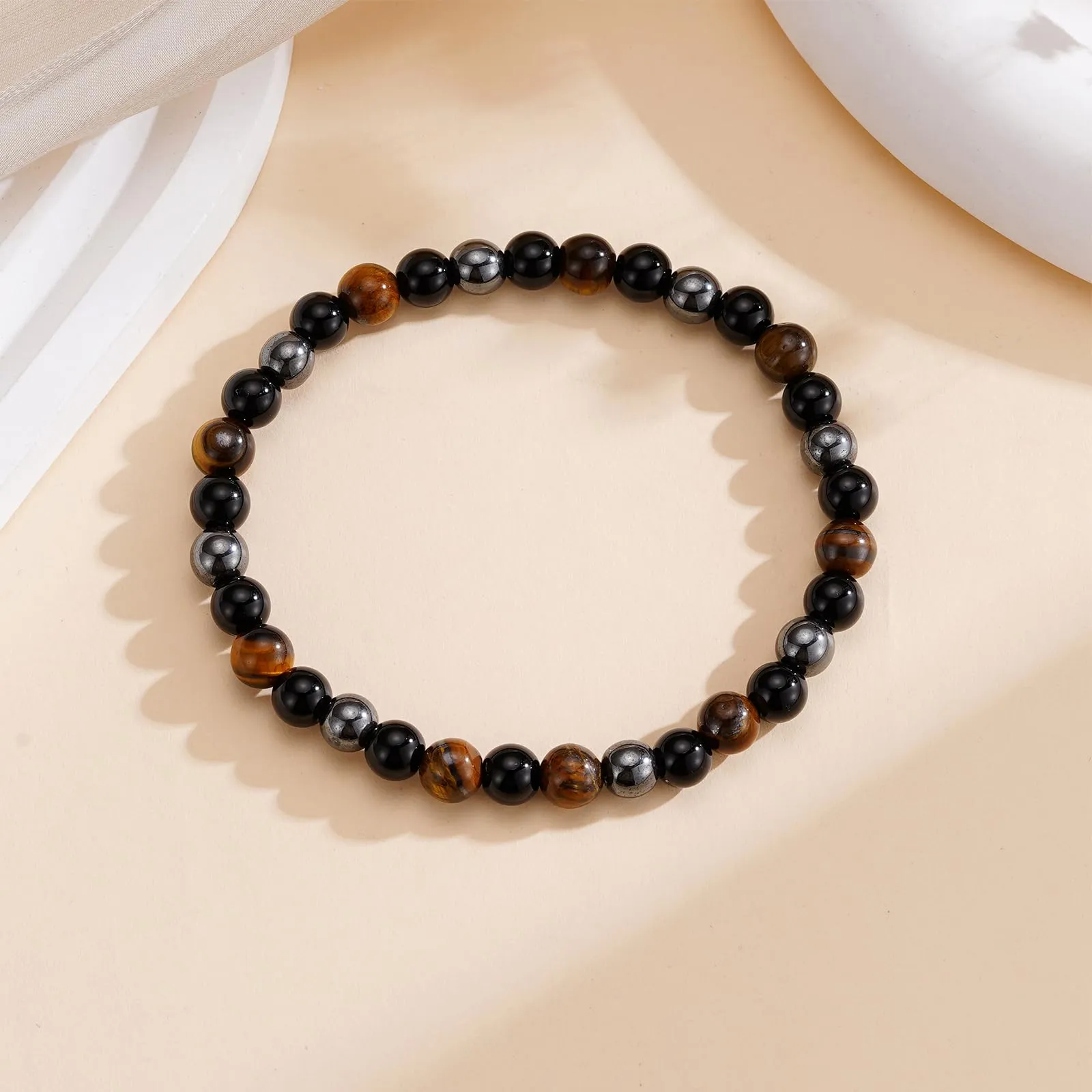 Aretas Bracciale in perline di cristallo e pietra naturale per donna - immagine 4