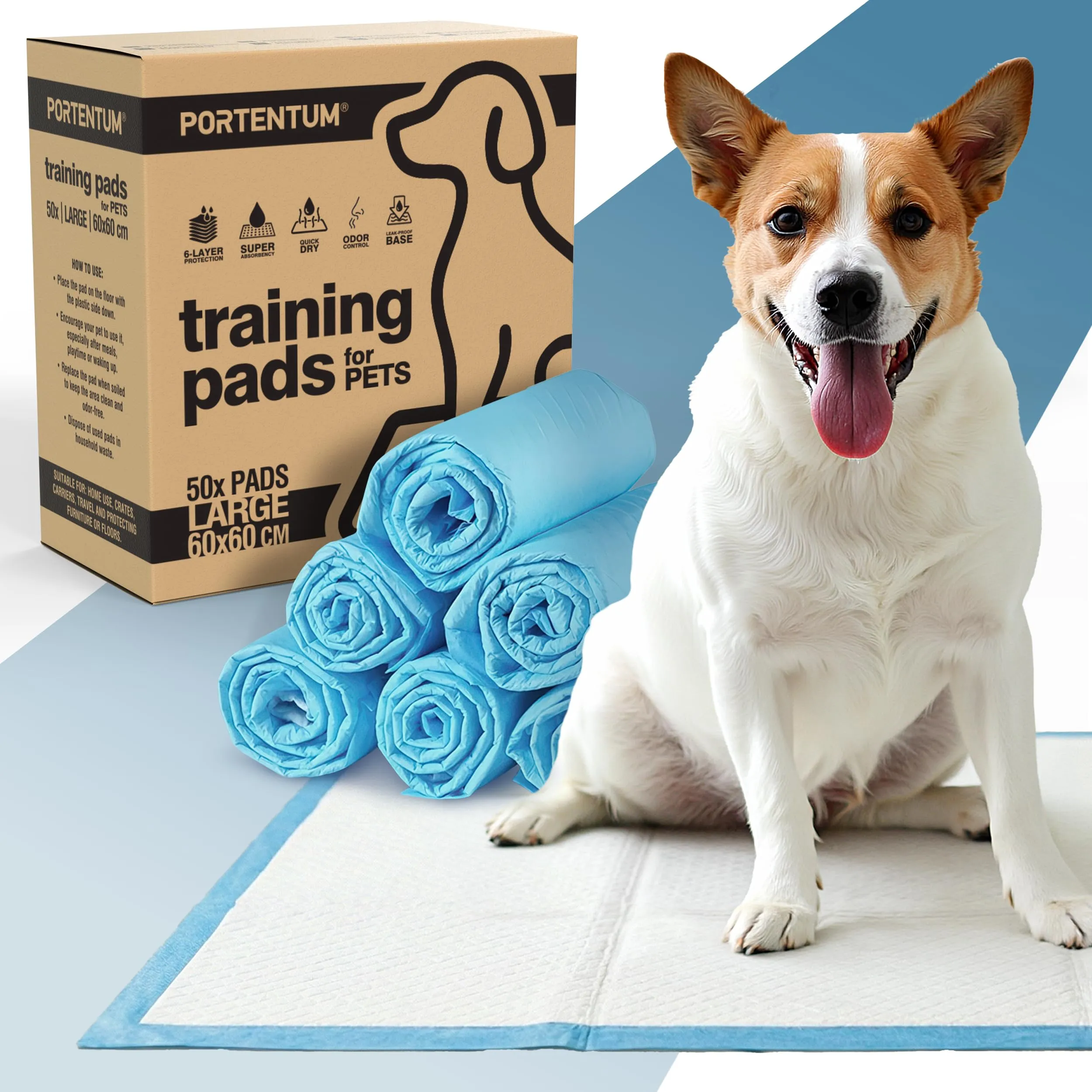 PORTENTUM Traversine cani 60x60 cm, 50 pezzi - immagine 1