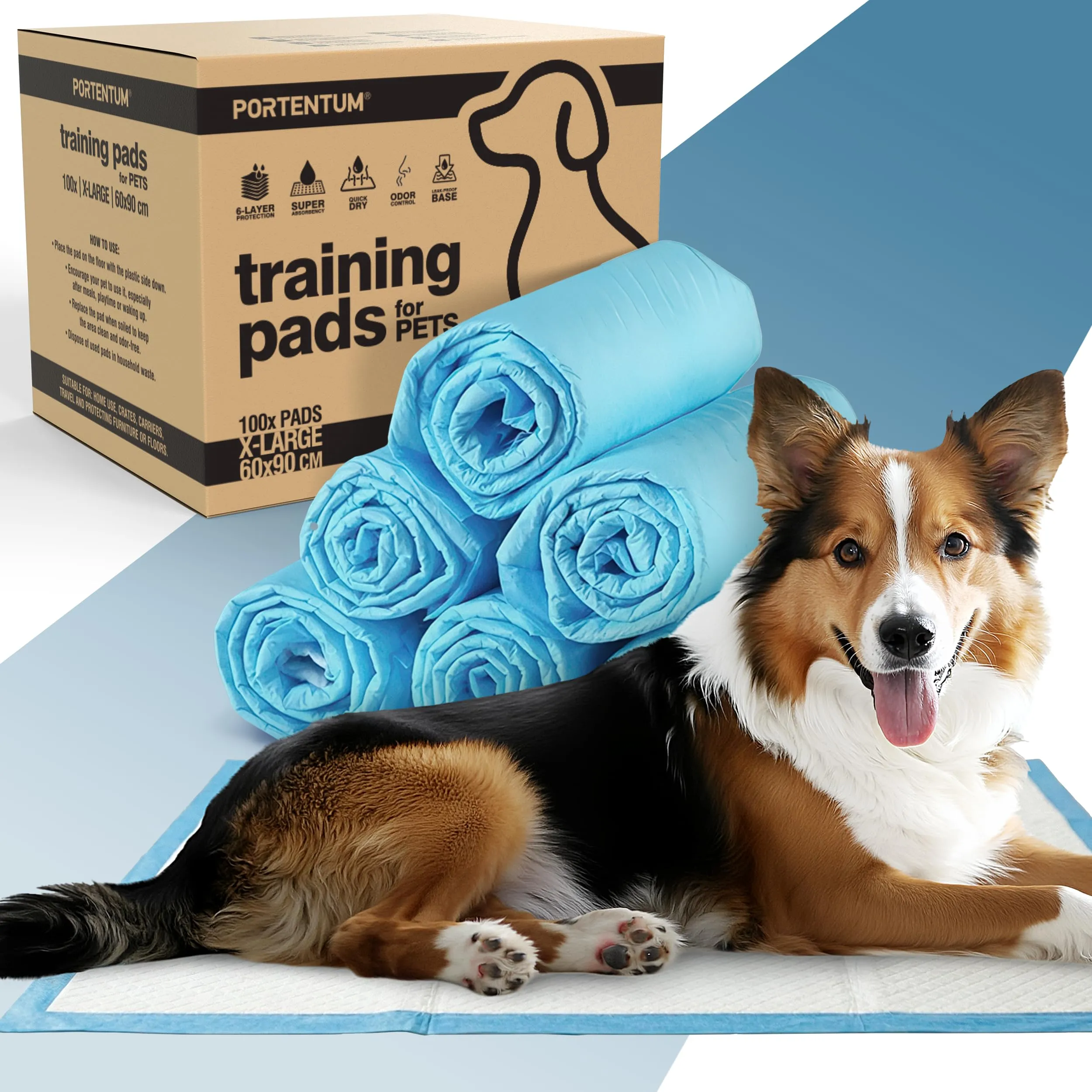 PORTENTUM Traversine per cani 90x60 cm, 100 pezzi - immagine 1