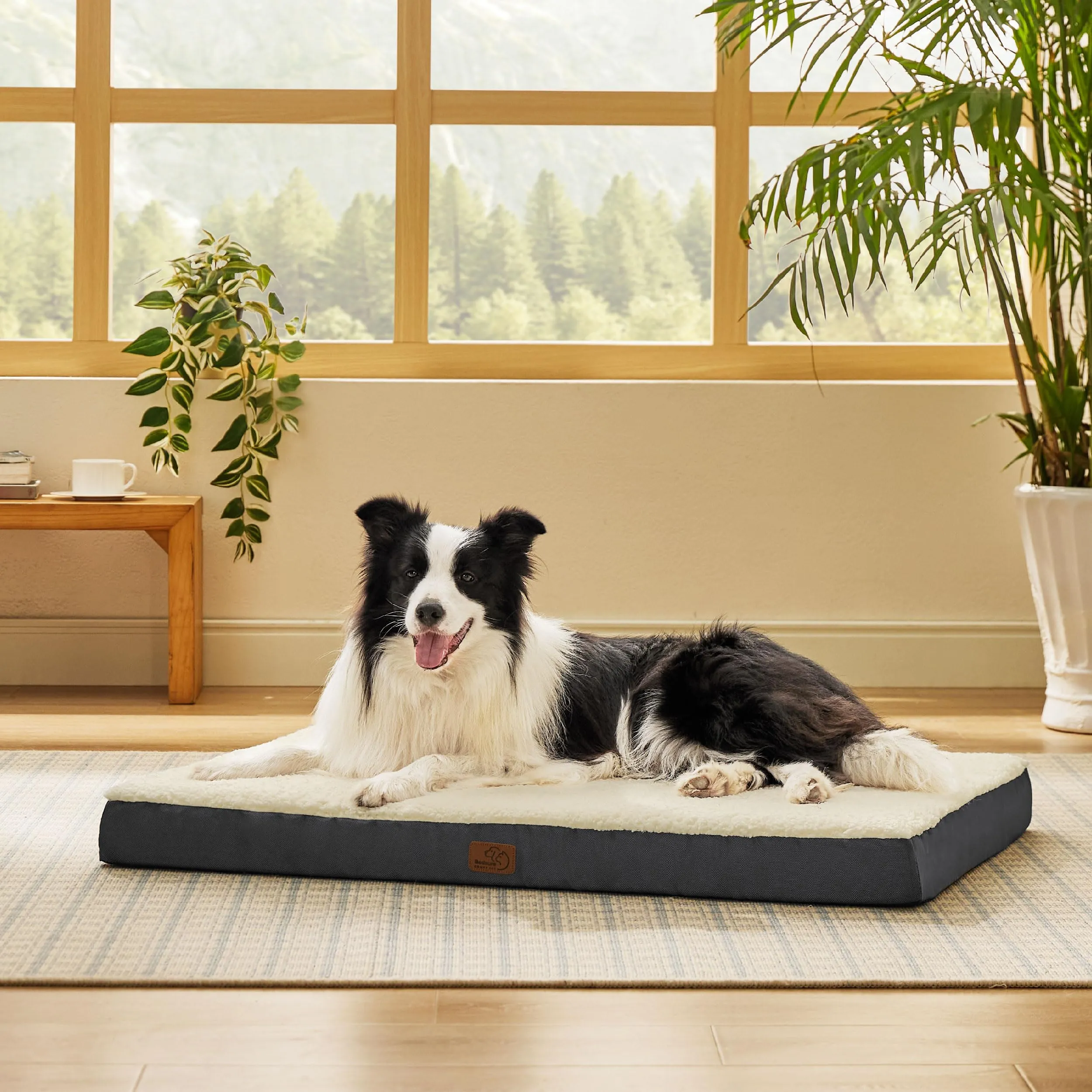 Bedsure Cuscino per Cane Grande, Sfoderabile e Lavabile, 91x69x7,6 cm, Bianco - immagine 6