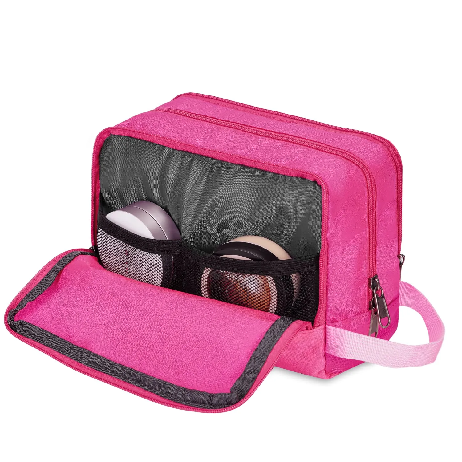 WANDF Beauty Bag Toiletry Bag for Men & Women, A-Pure Pink - immagine 2