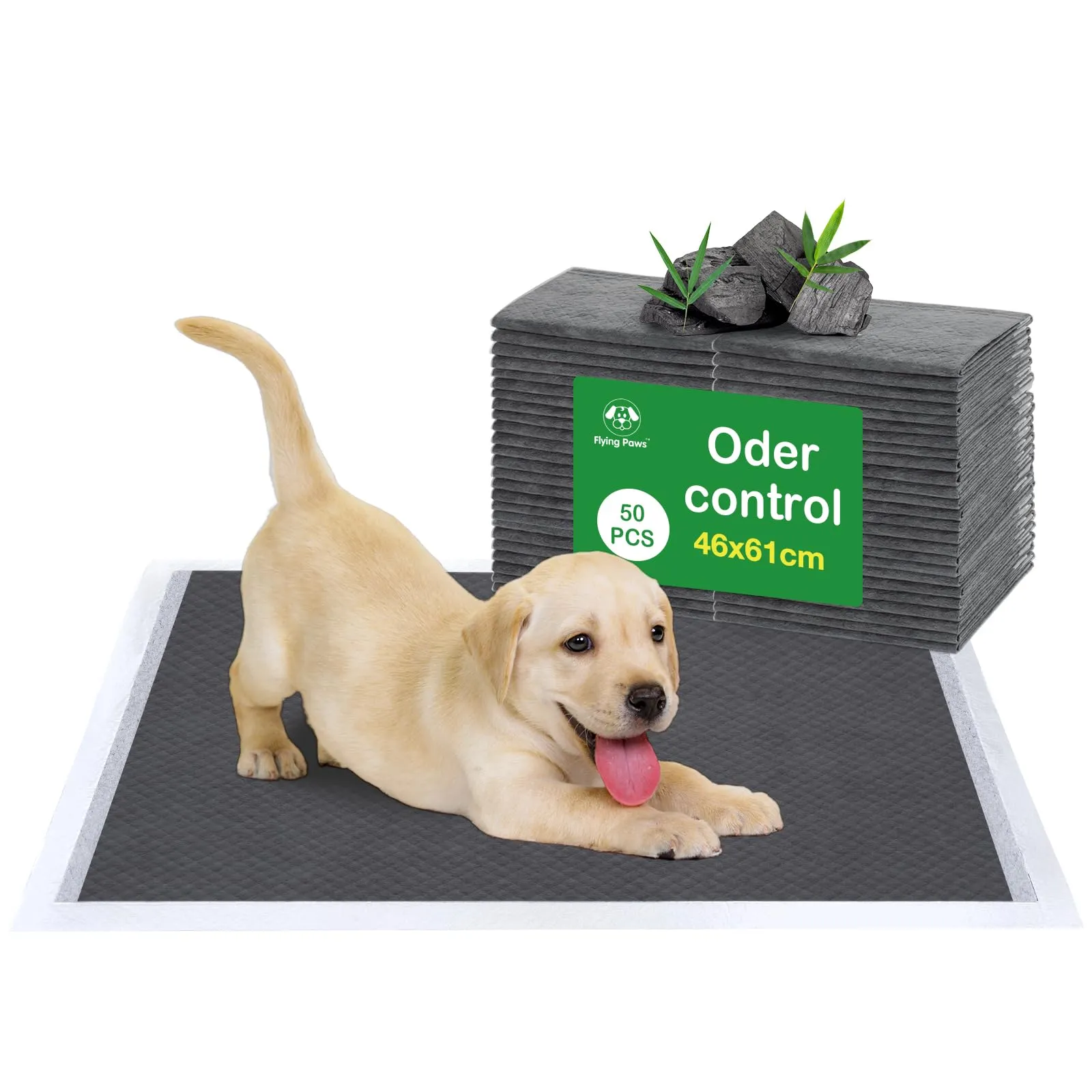 Flying Paws Traversine Cani al Carbone Attivo, 45x60cm, M, Confezione da 50 - immagine 1