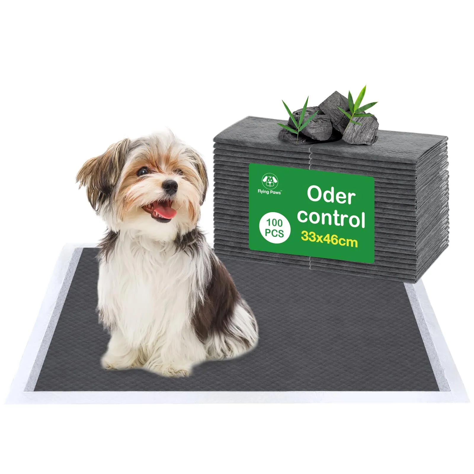 Flying Paws Traversine Cani al Carbone Attivo, 33×45cm, Taglia S, Confezione da 100 - immagine 1