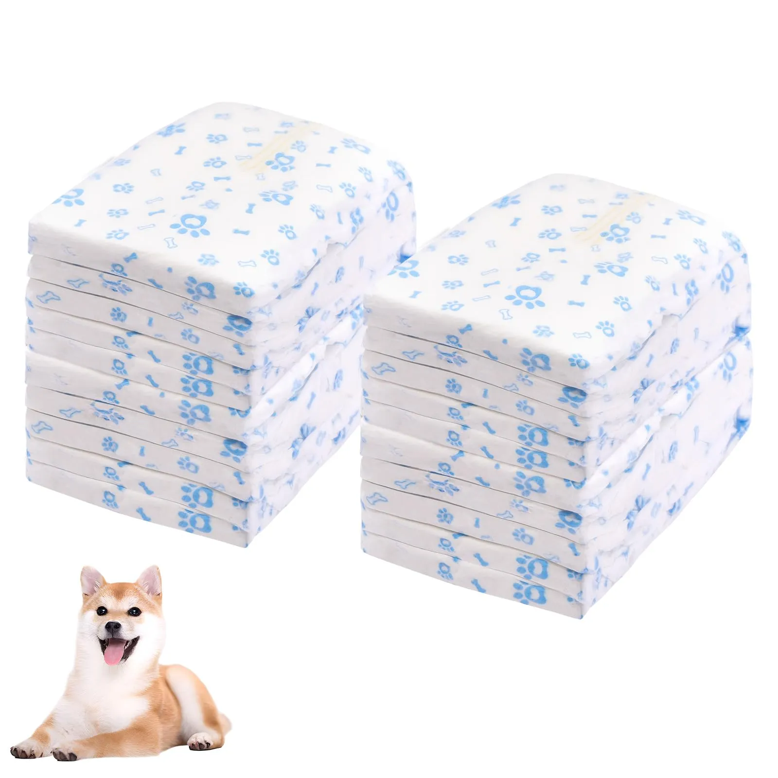 AUYAO Pannolini Monouso per Cani con Indicatore di Umidità e Patch Adesiva, L, Confezione da 20 - immagine 8