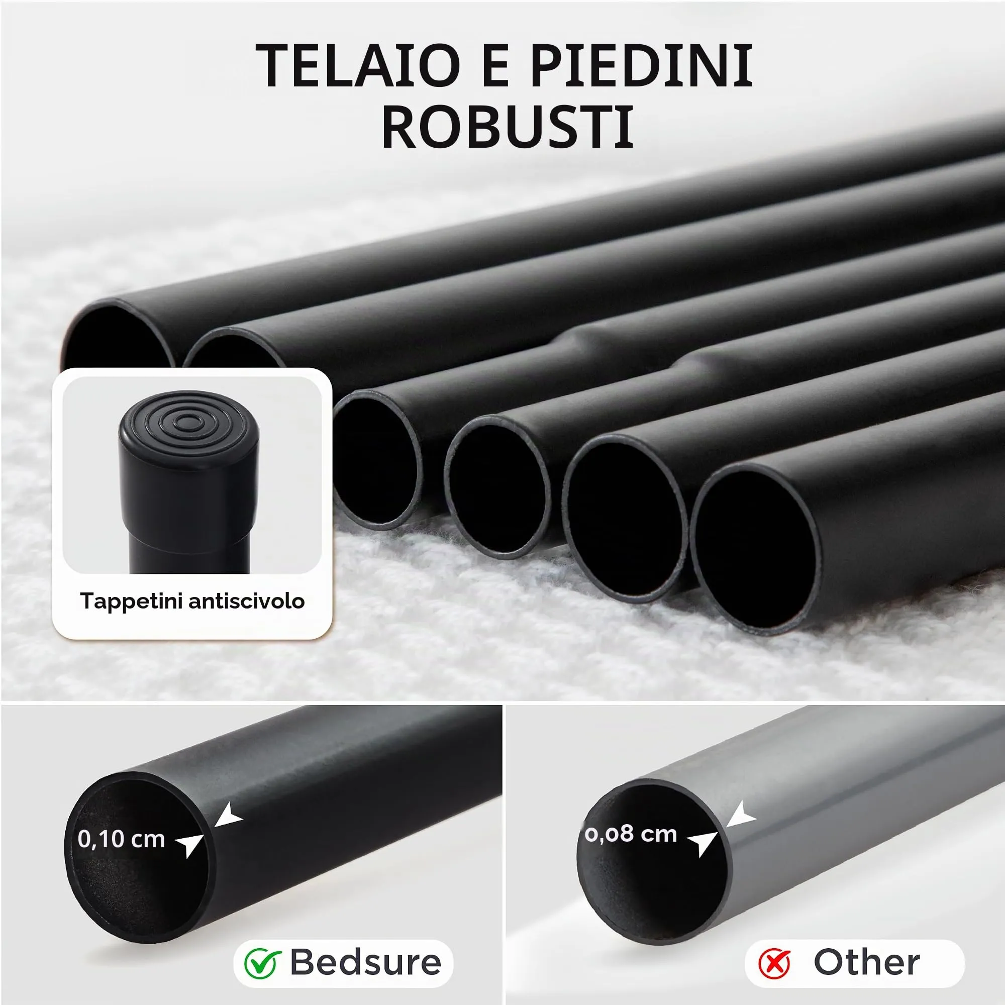 Bedsure Lettino Rialzato per Cani Piccoli, Impermeabile con Rete per Esterni, Viaggi e Giardino, Grigio, 87x63x20 cm - immagine 3