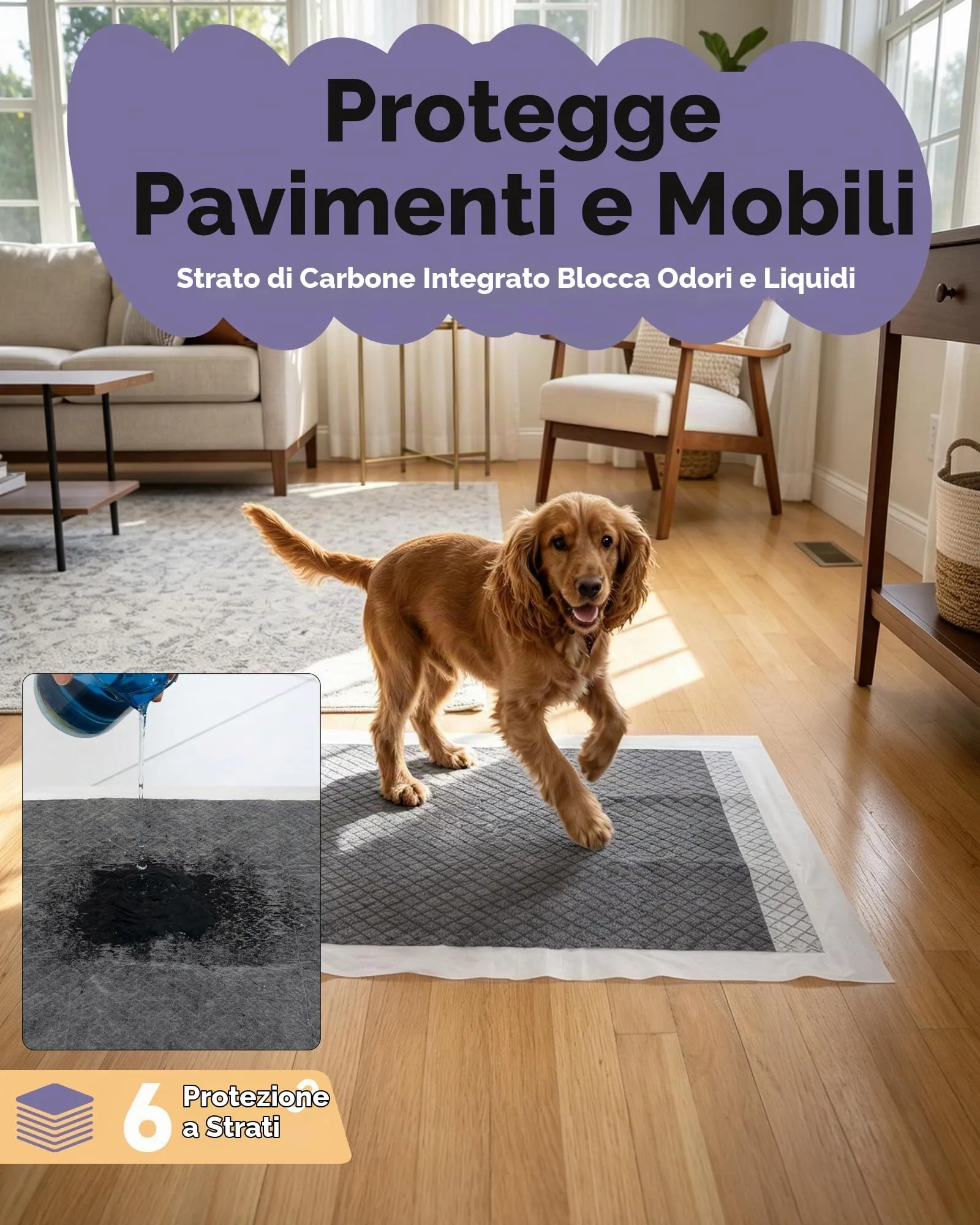 Flying Paws Traversine Cani al Carbone Attivo, 60×60cm, Confezione da 50 - immagine 8