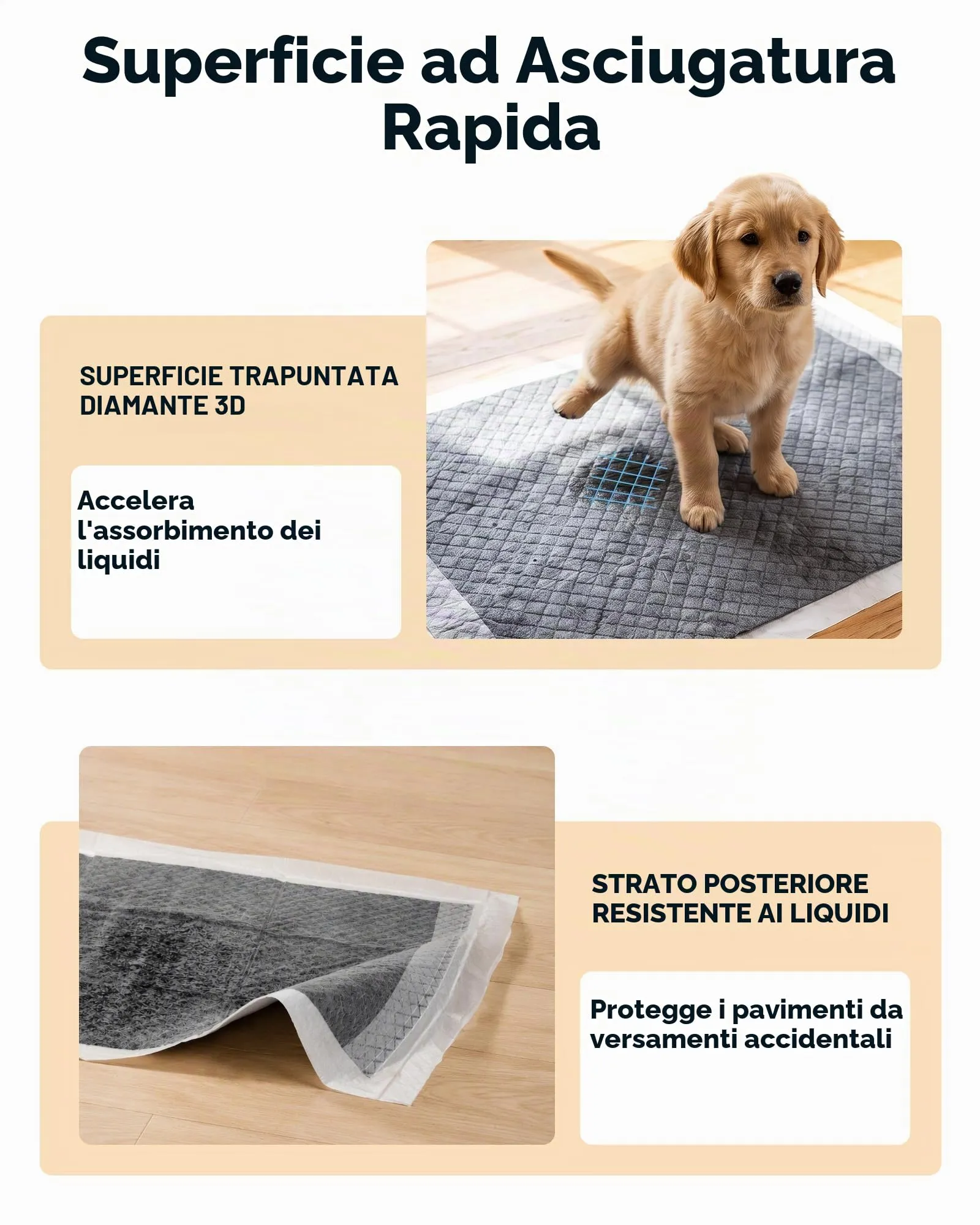 Flying Paws Cuscinetti per Cuccioli al Carbone, 33x45cm, 50 Pezzi - immagine 6
